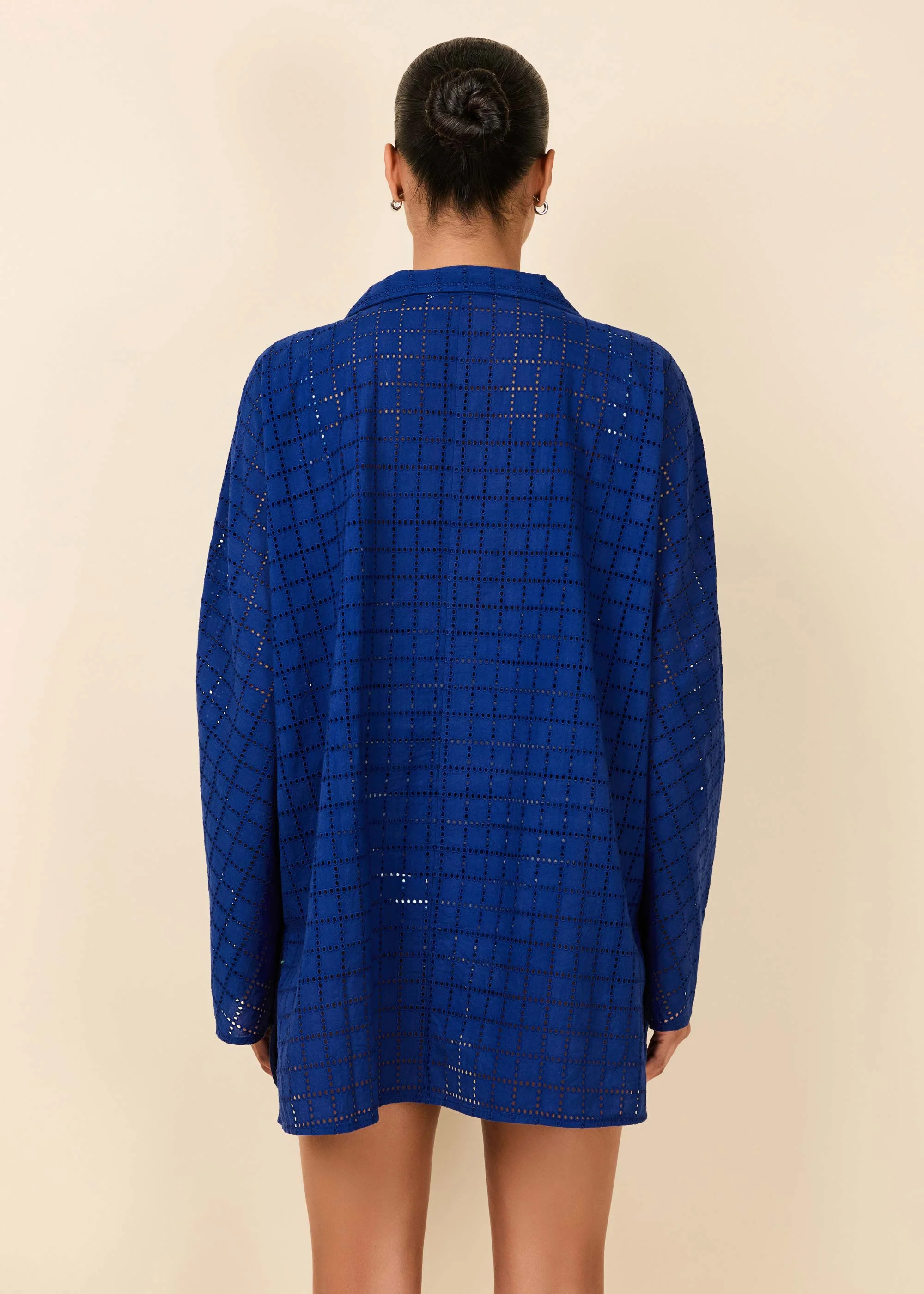 Alba Tunic Grid Eyelet Maritime Navy - Image 3