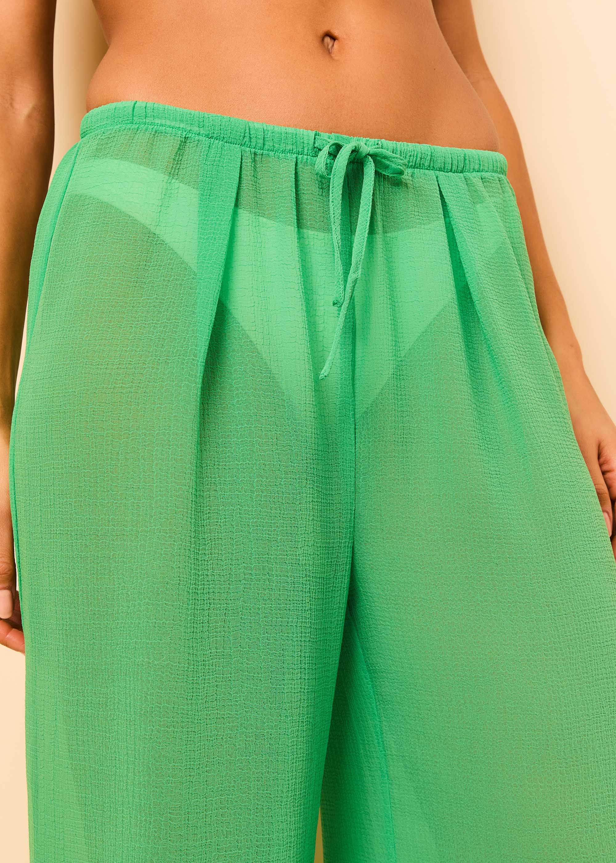 Ashling Pant Crinkle Sheer Turtle Green - Image 3