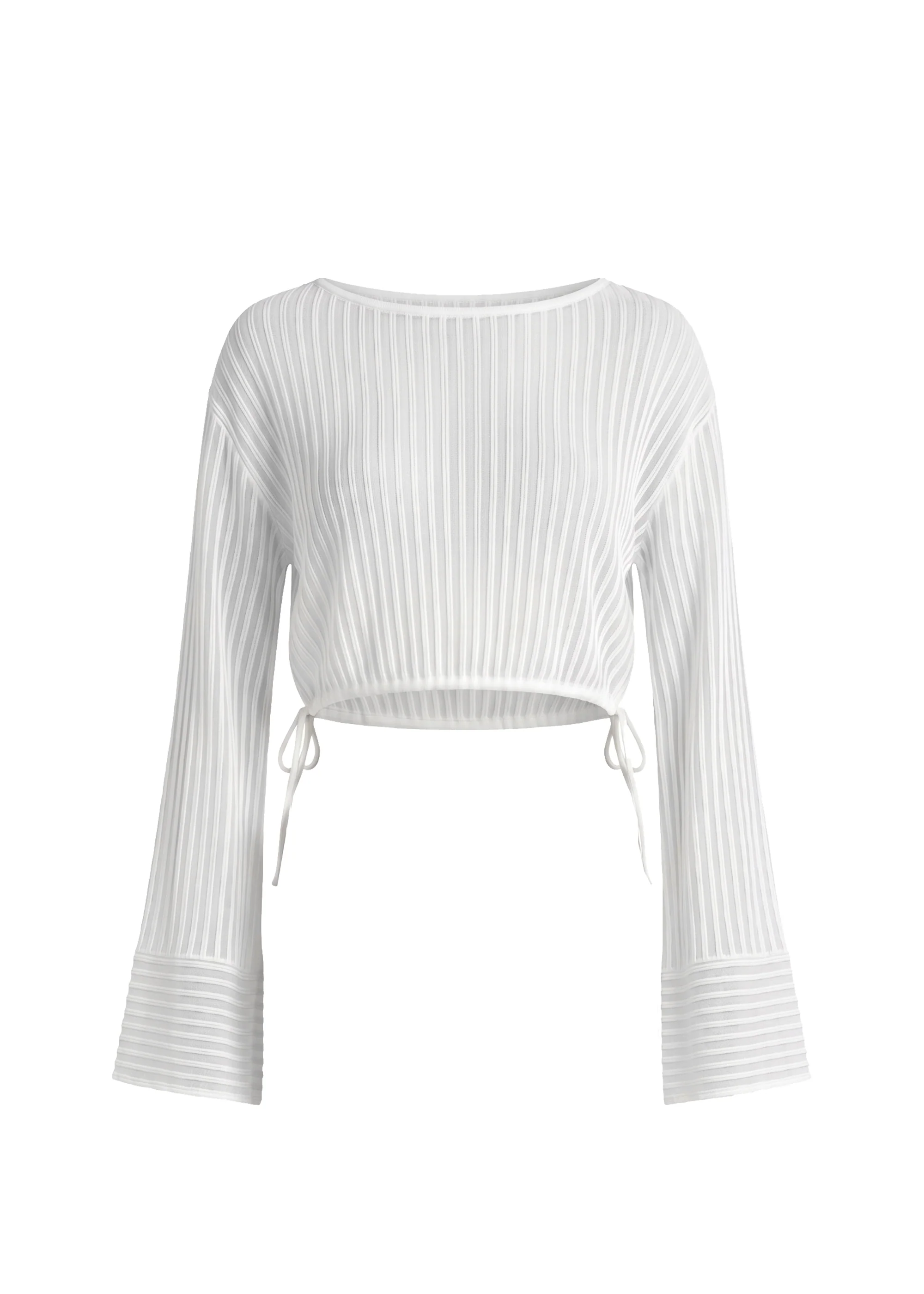 Athena Top Sheer Stripe Optic White - Image 5