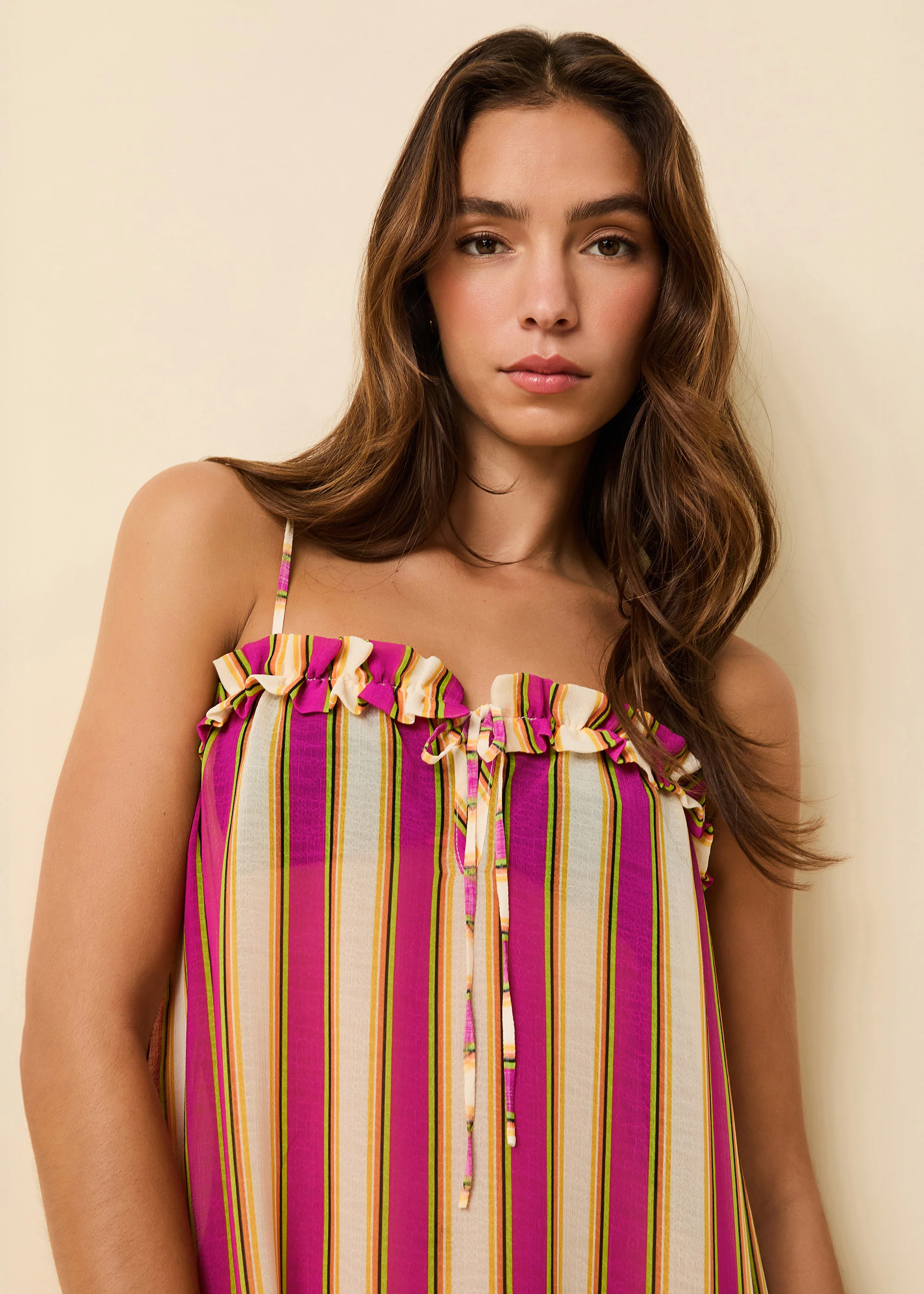 Ayden Dress Crinkle Sheer South Beach Stripe - Image 2