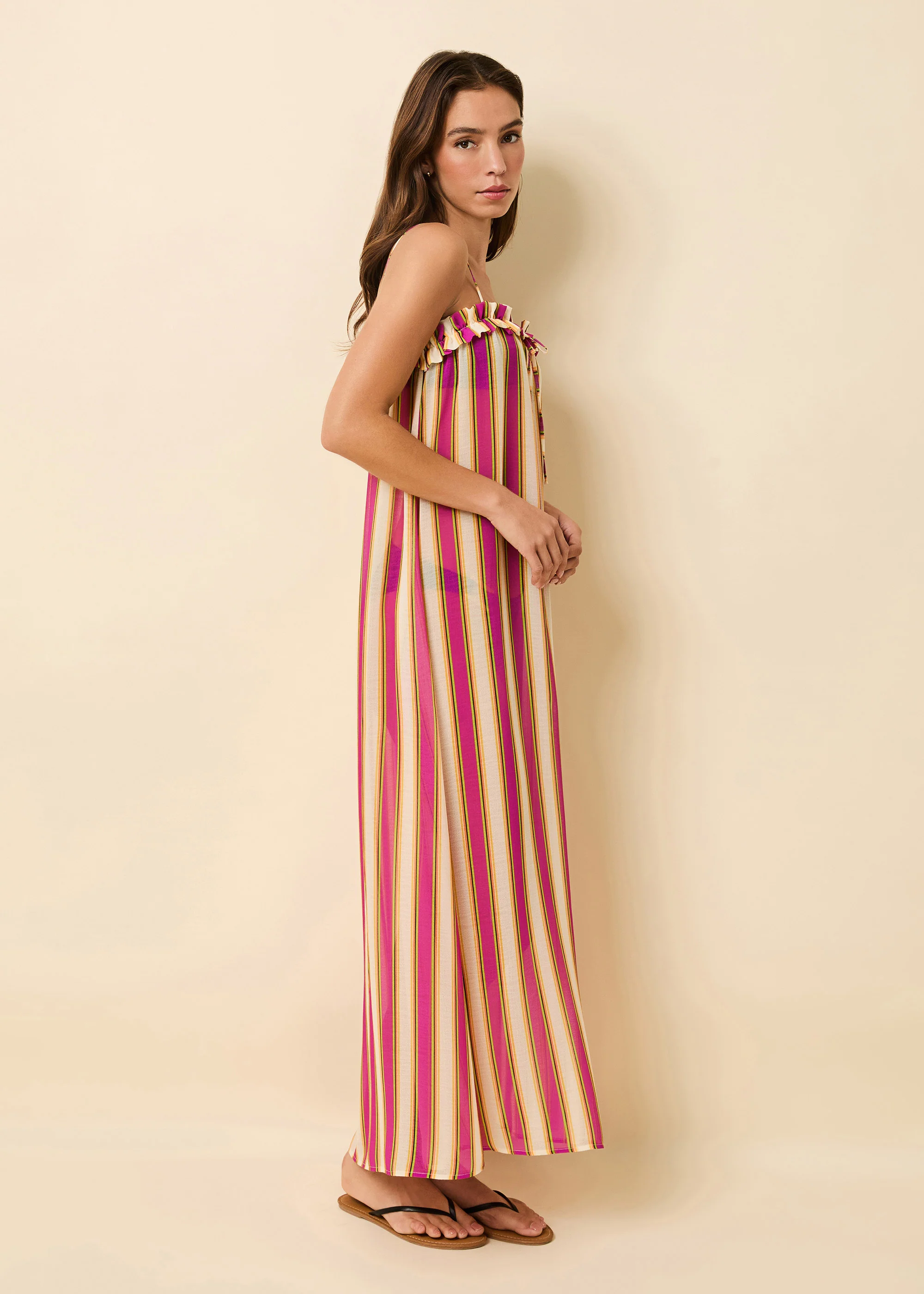 Ayden Dress Crinkle Sheer South Beach Stripe - Image 3