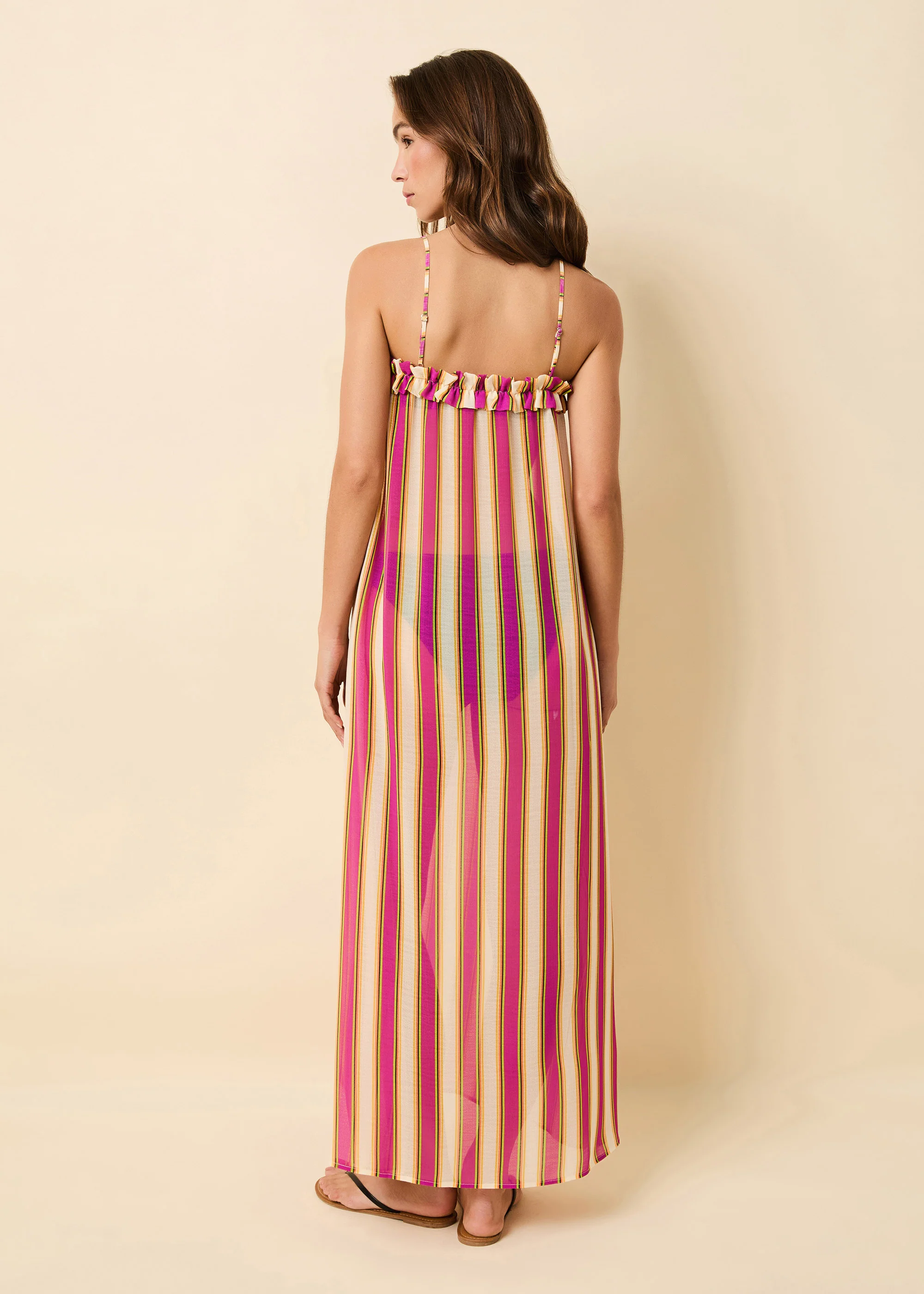Ayden Dress Crinkle Sheer South Beach Stripe - Image 4