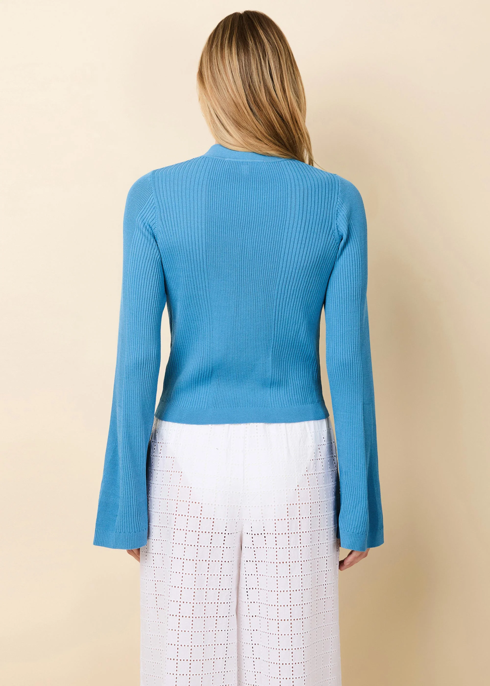 Babetta Ribbed Top French Blue - Image 3