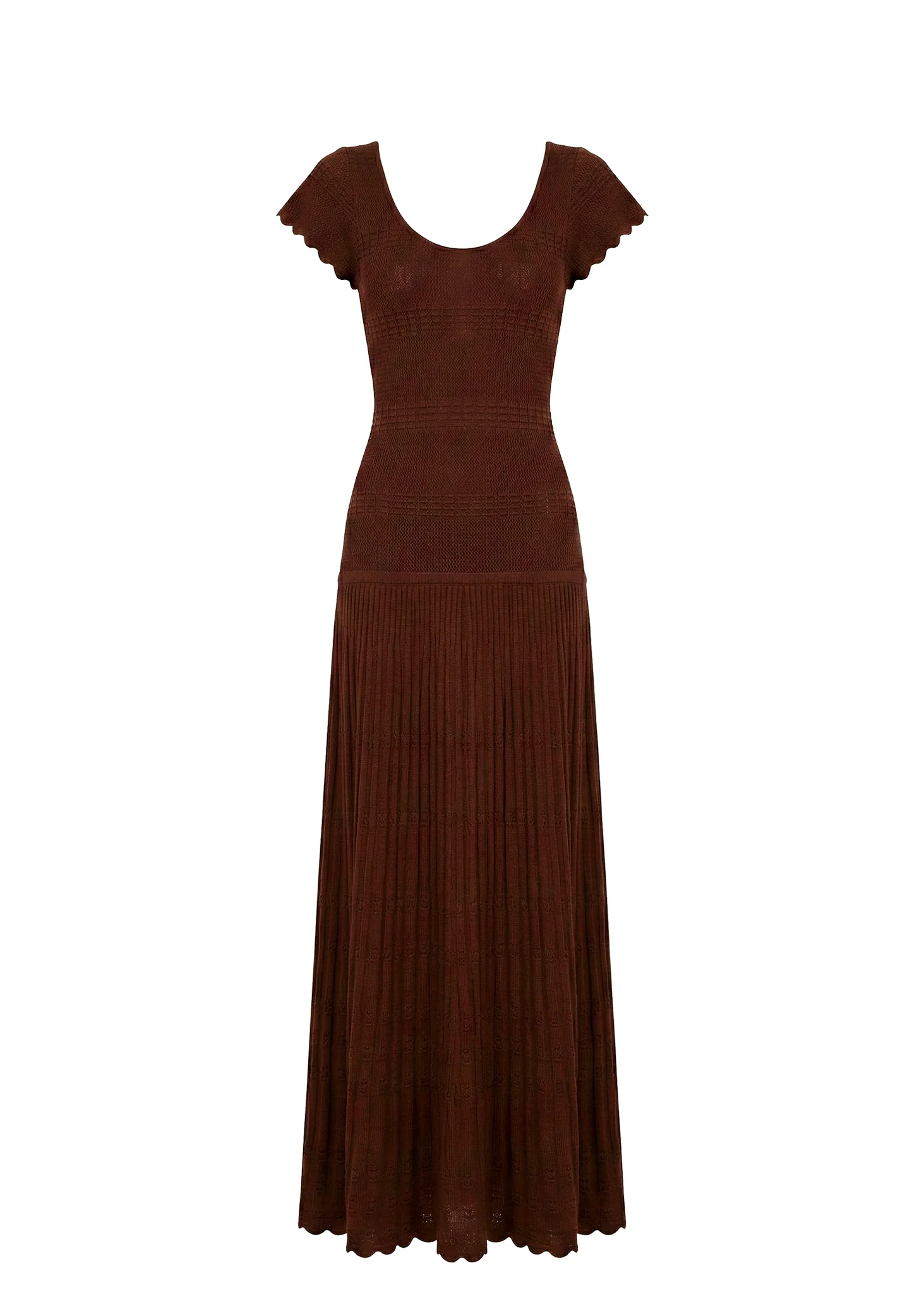 Belle Dress Pointelle Lace Knit Truffle - Image 5