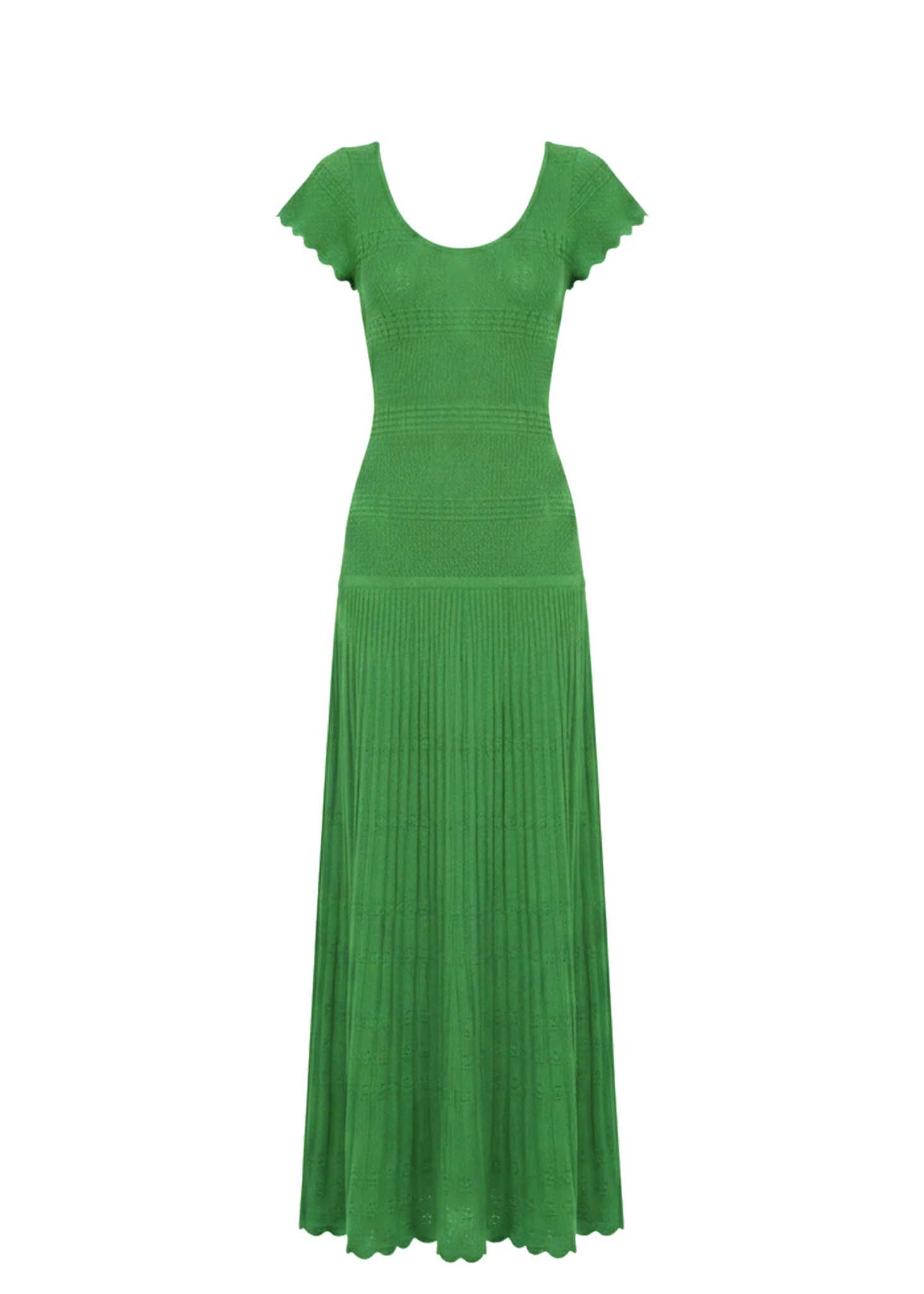 Belle Dress Pointelle Lace Knit Turtle Green - Image 6