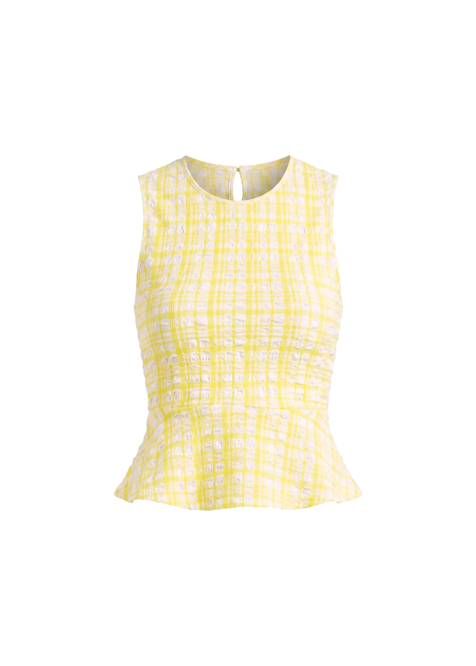 Brinley Top Puckered Plaid Citrina - Image 6