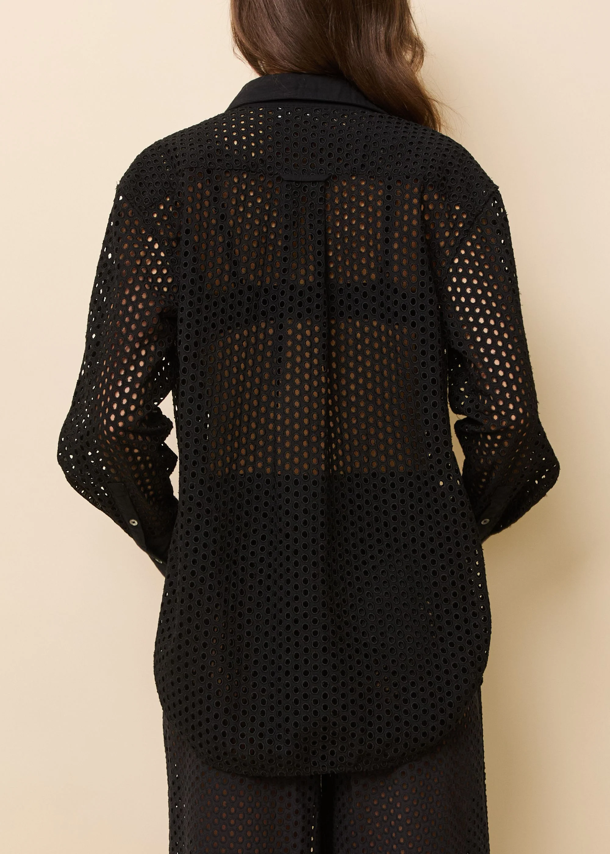 Bronte Button Down Shirt Baby Eyelet Noir - Image 3