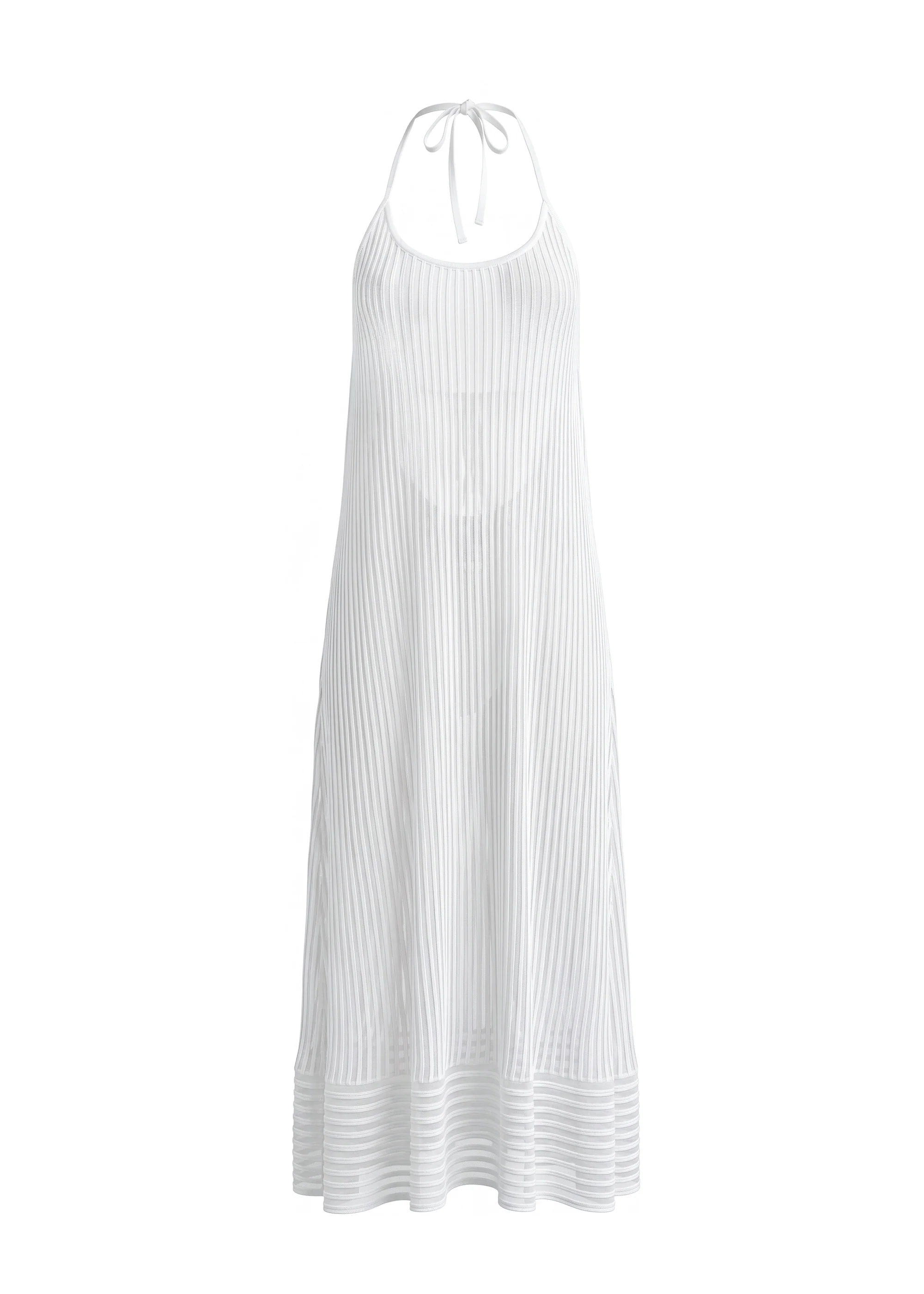 Callisto Dress Sheer Stripe Optic White - Image 6