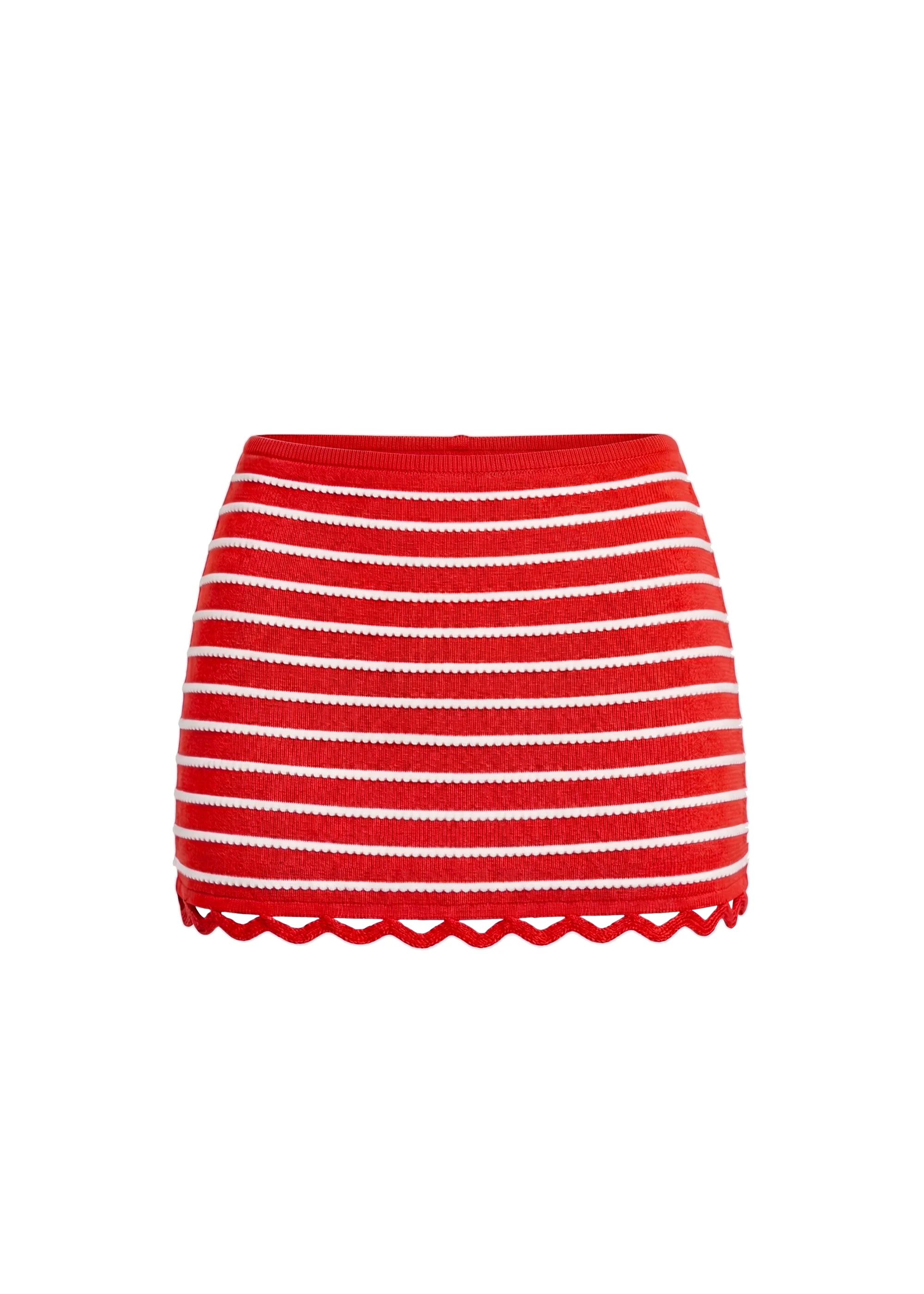 Celeste Skirt Tucked Stripe Lipstick Red - Image 6