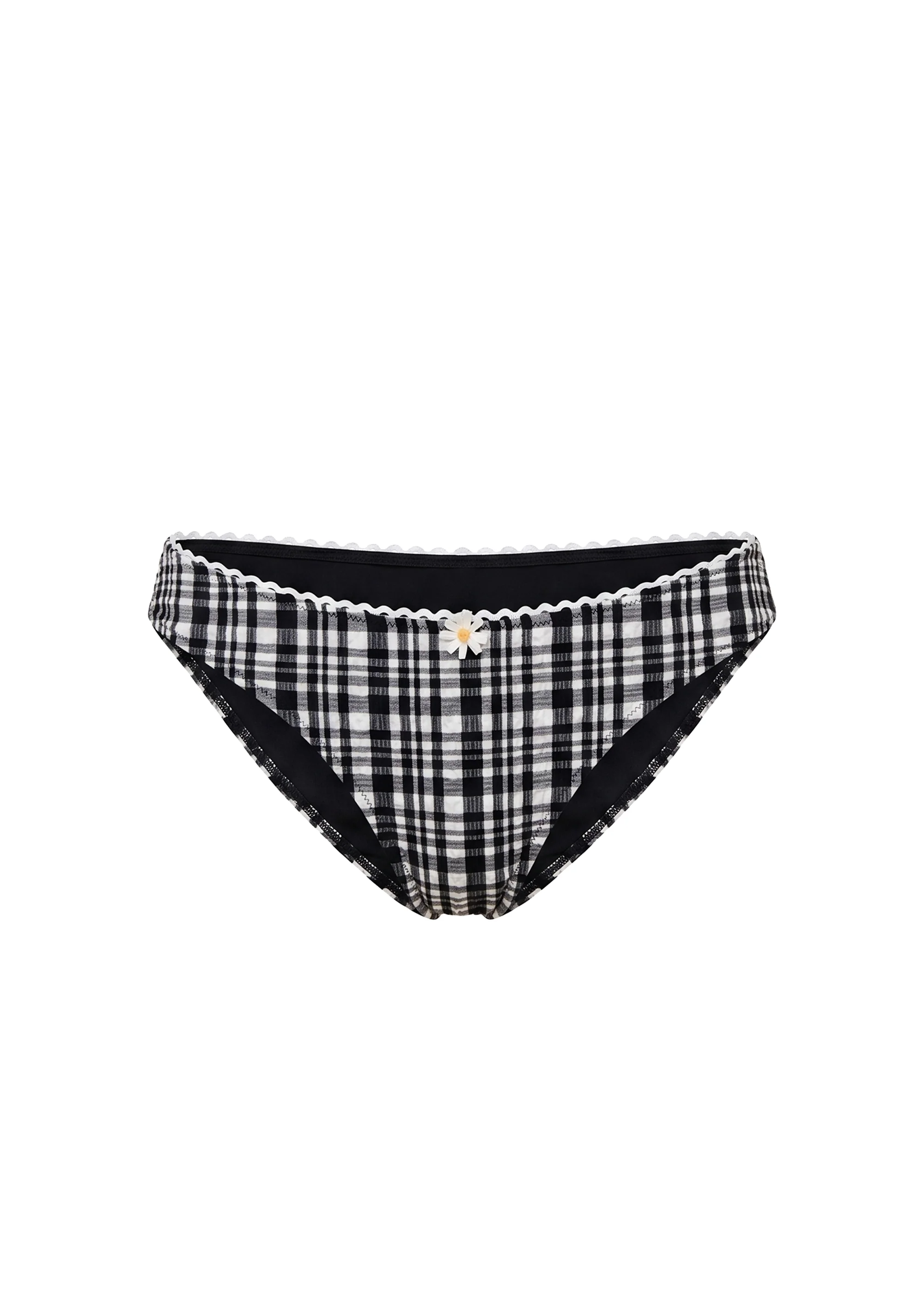 Daphne Bikini Bottom Puckered Plaid Noir - Image 5