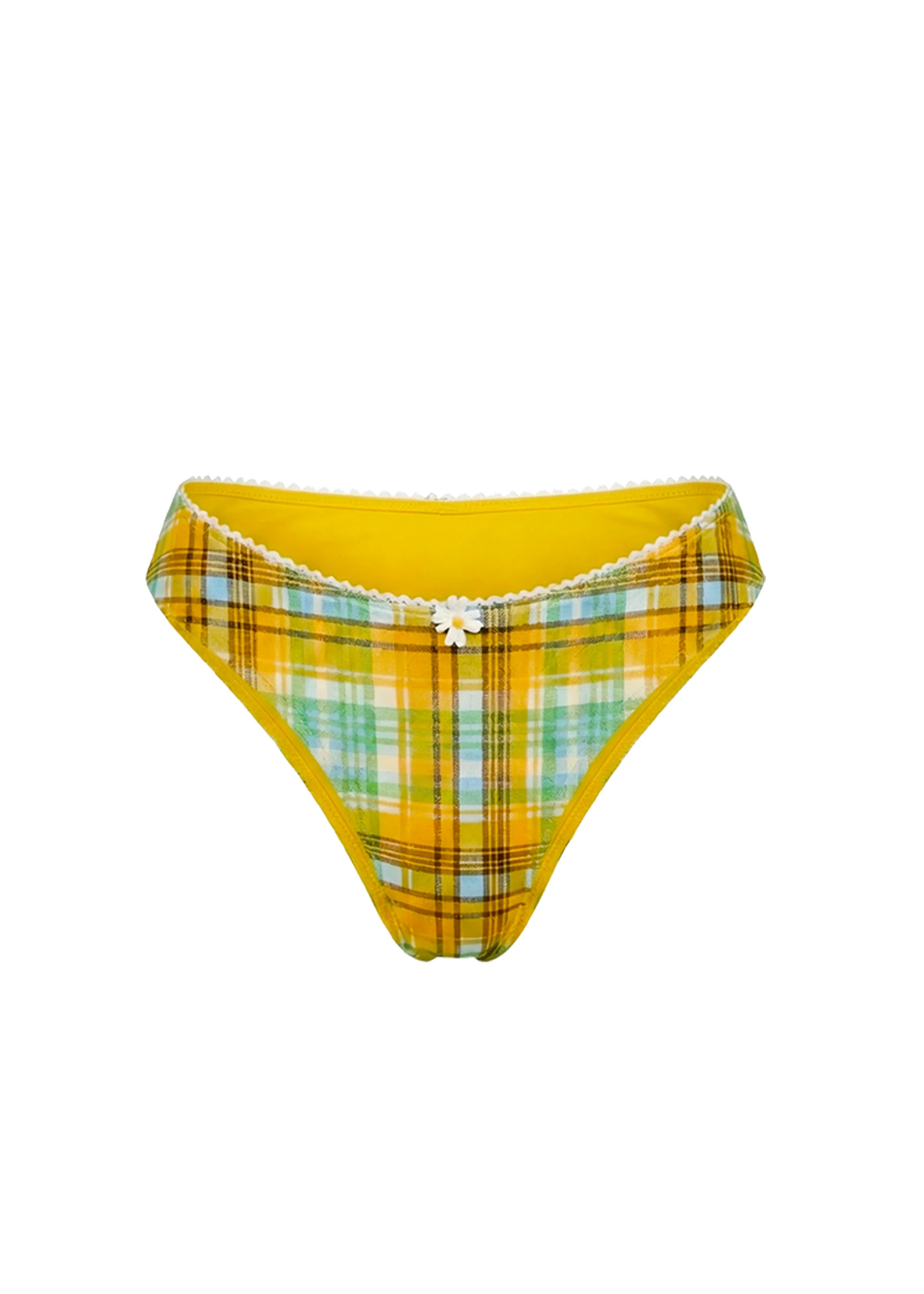 Daphne Bikini Bottom Seersucker Pineapple Plaid - Image 5