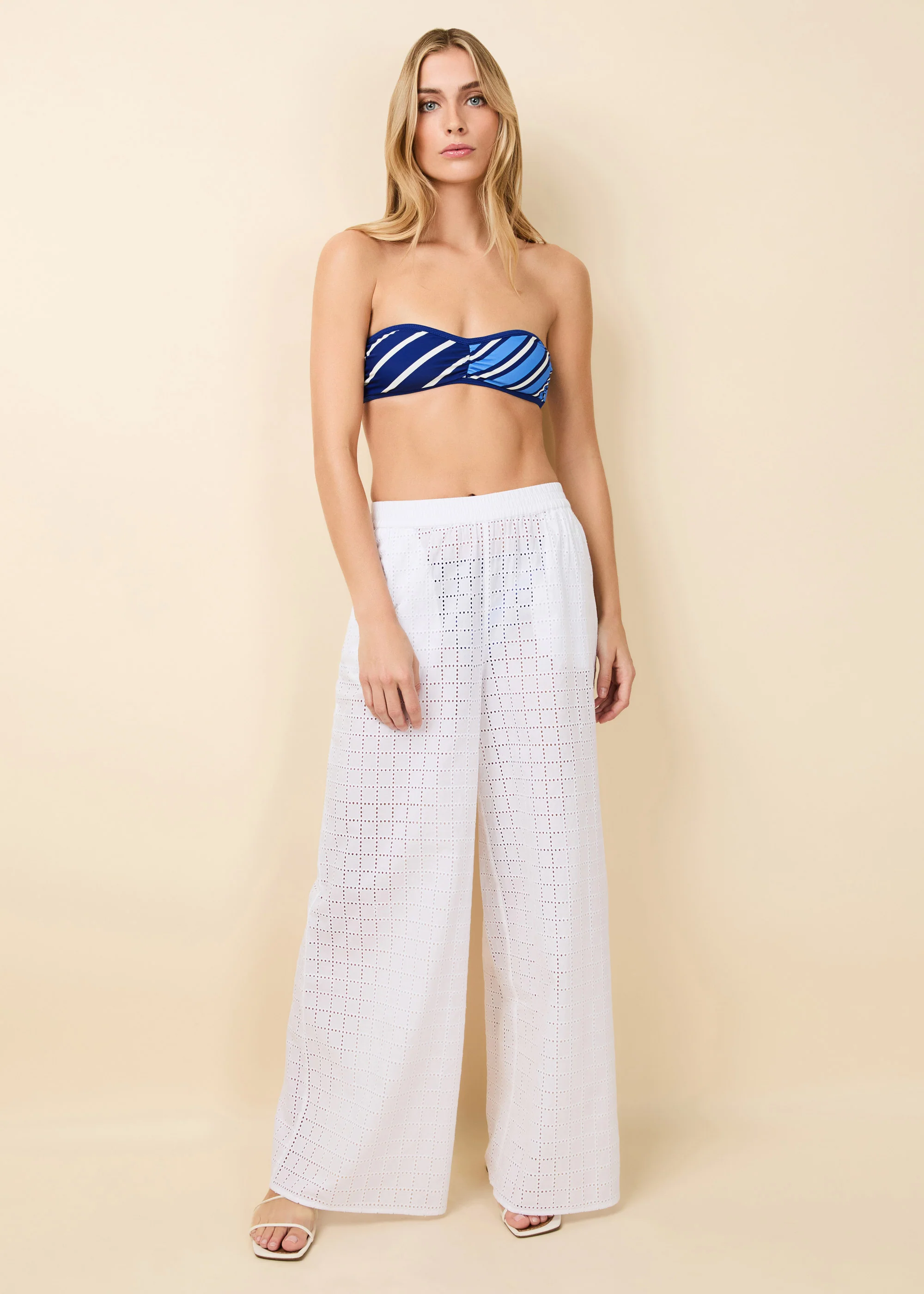 Delaney Pant Grid Eyelet Optic White - Image 2