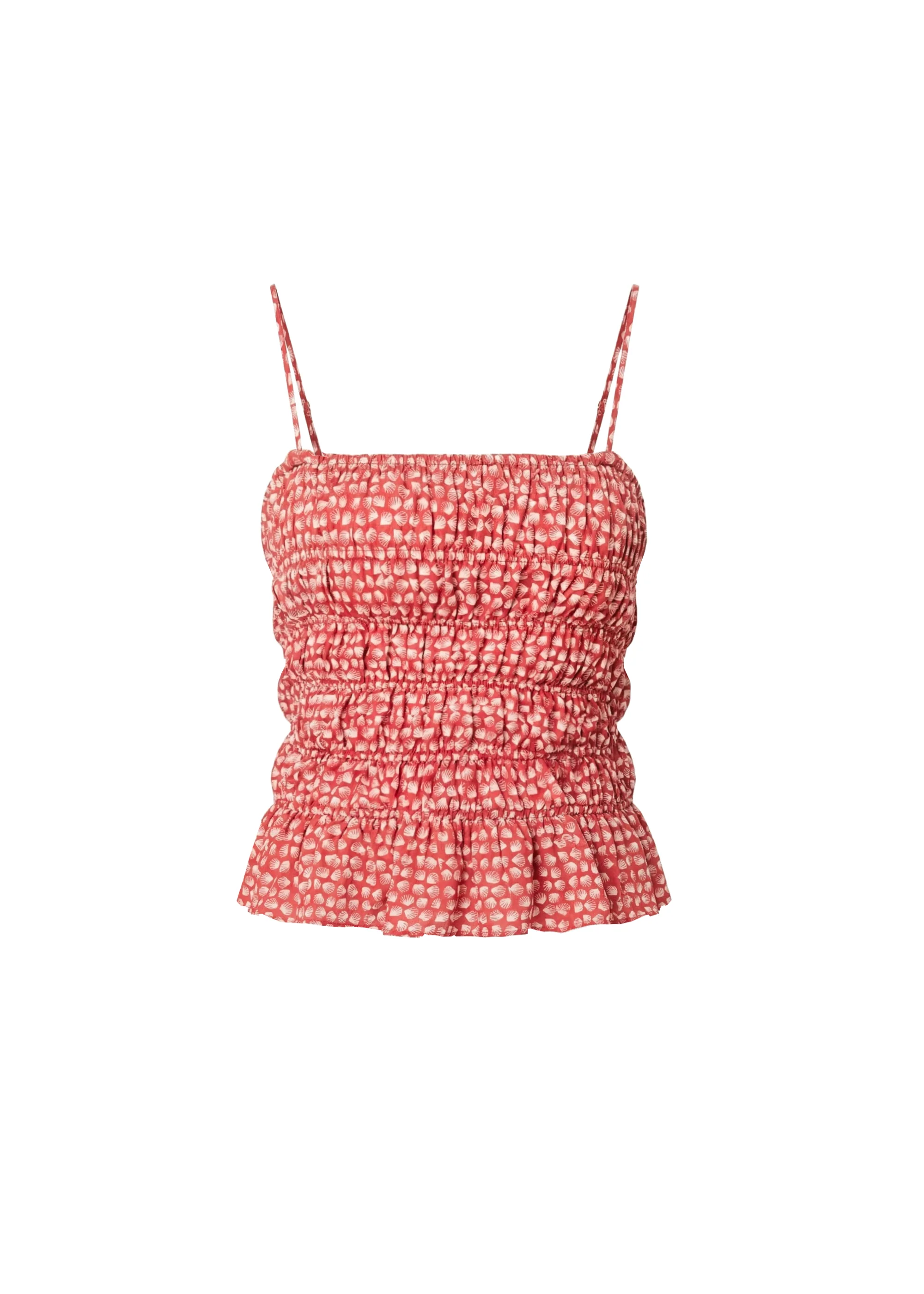 Delilah Convertible Top Luxe Drape Rooftop Red Shell Print - Image 6