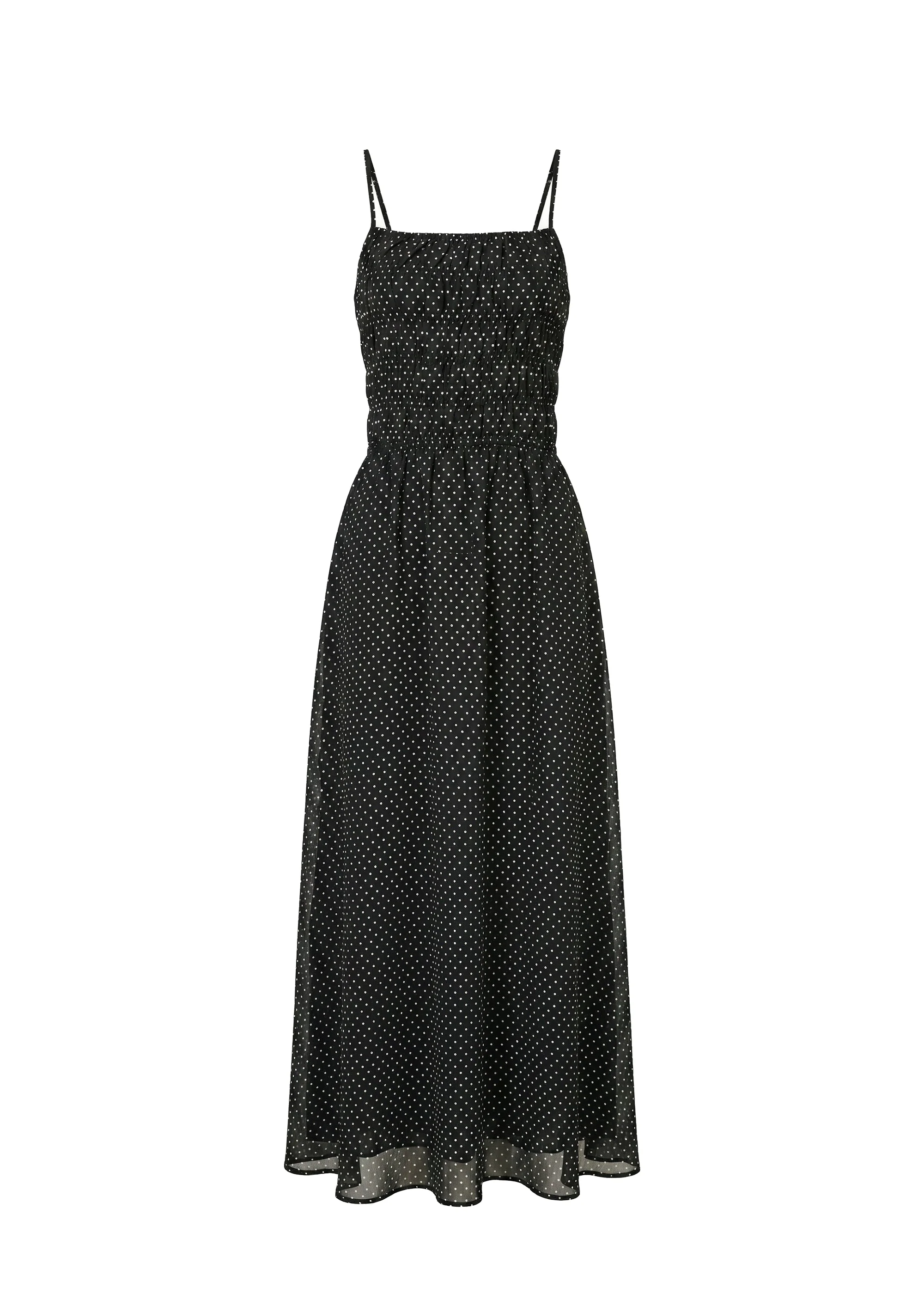 Delta Midi Dress Luxe Drape Noir / Brule Mini Dot - Image 5