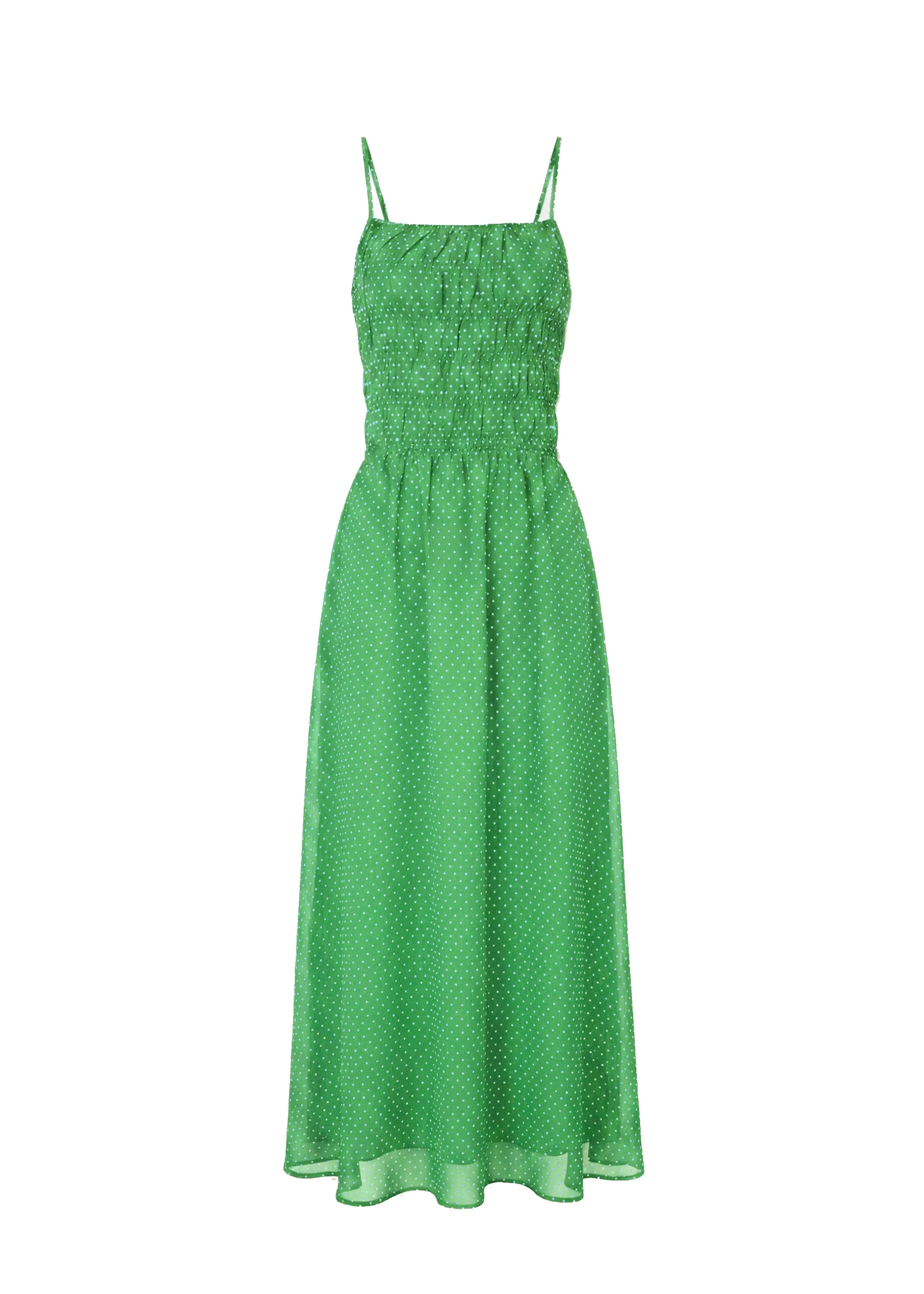 Delta Midi Dress Luxe Drape Turtle Green / Blue Lagoon Mini Dot - Image 5
