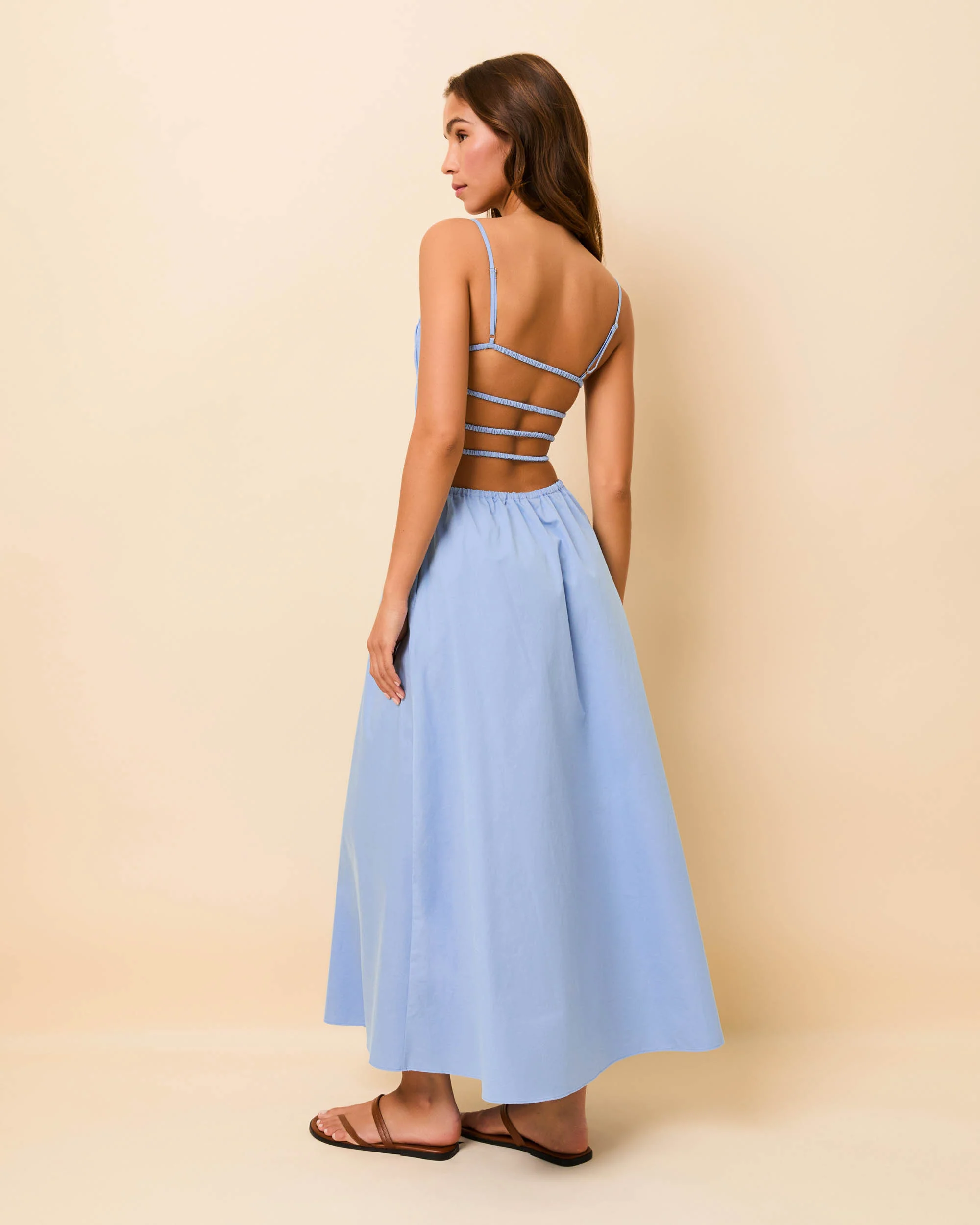 Delta Midi Dress Poplin Blue Lagoon - Image 4