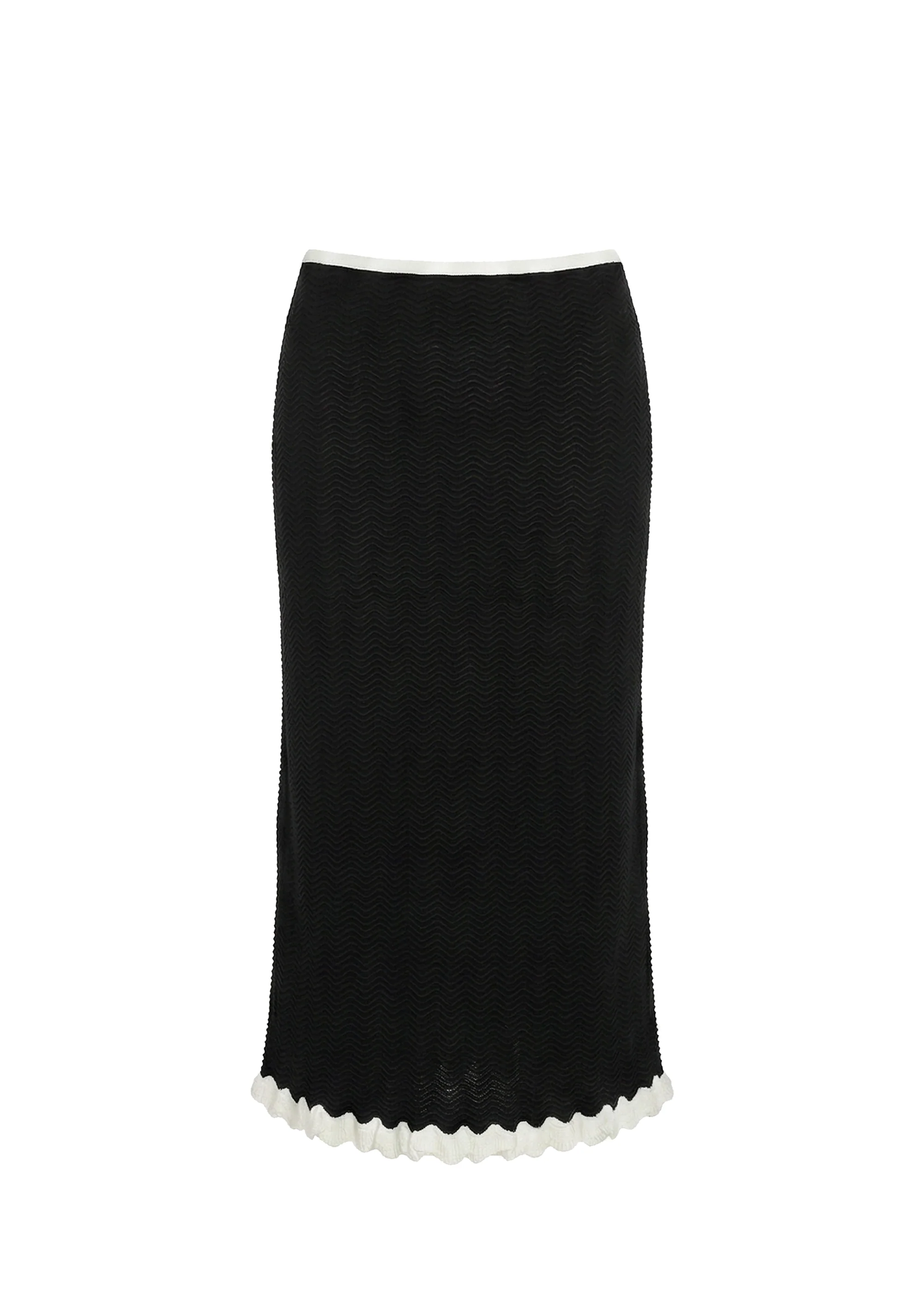 Diana Skirt Wavy Rib Noir / Brule - Image 6