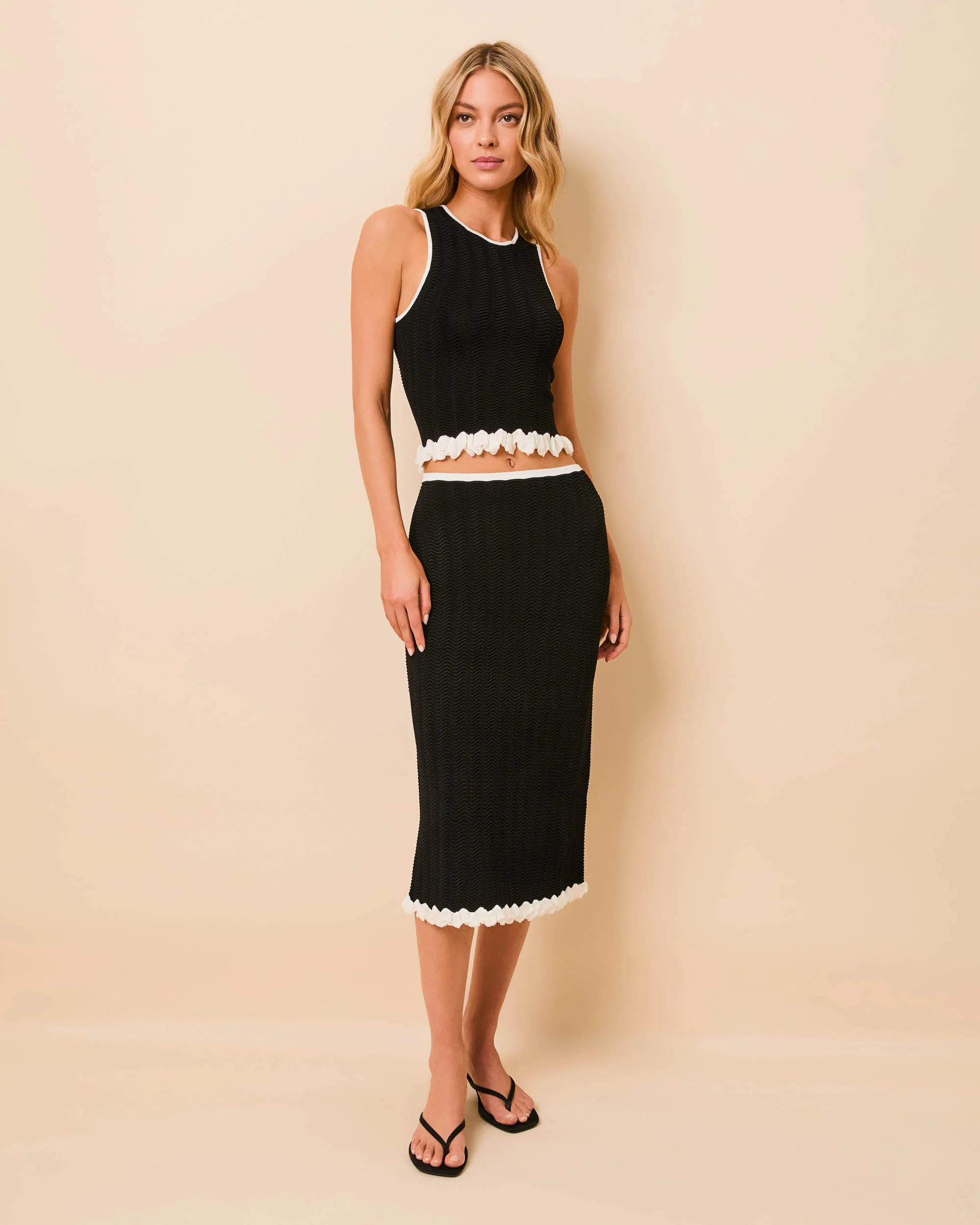 Diana Top Wavy Rib Noir / Brule - Image 5