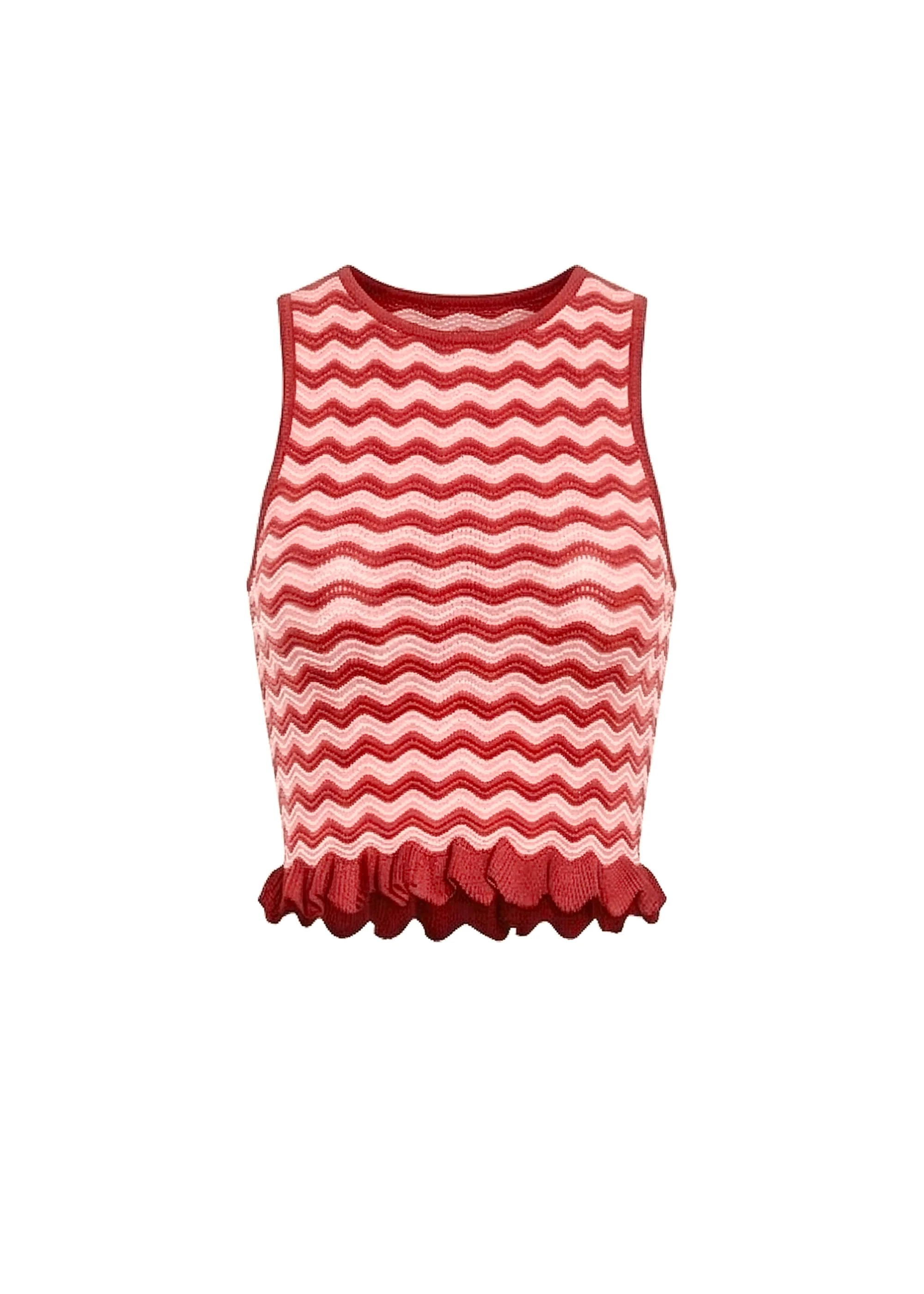 Diana Top Wavy Rib Rooftop Red / Sandbar Stripe - Image 5
