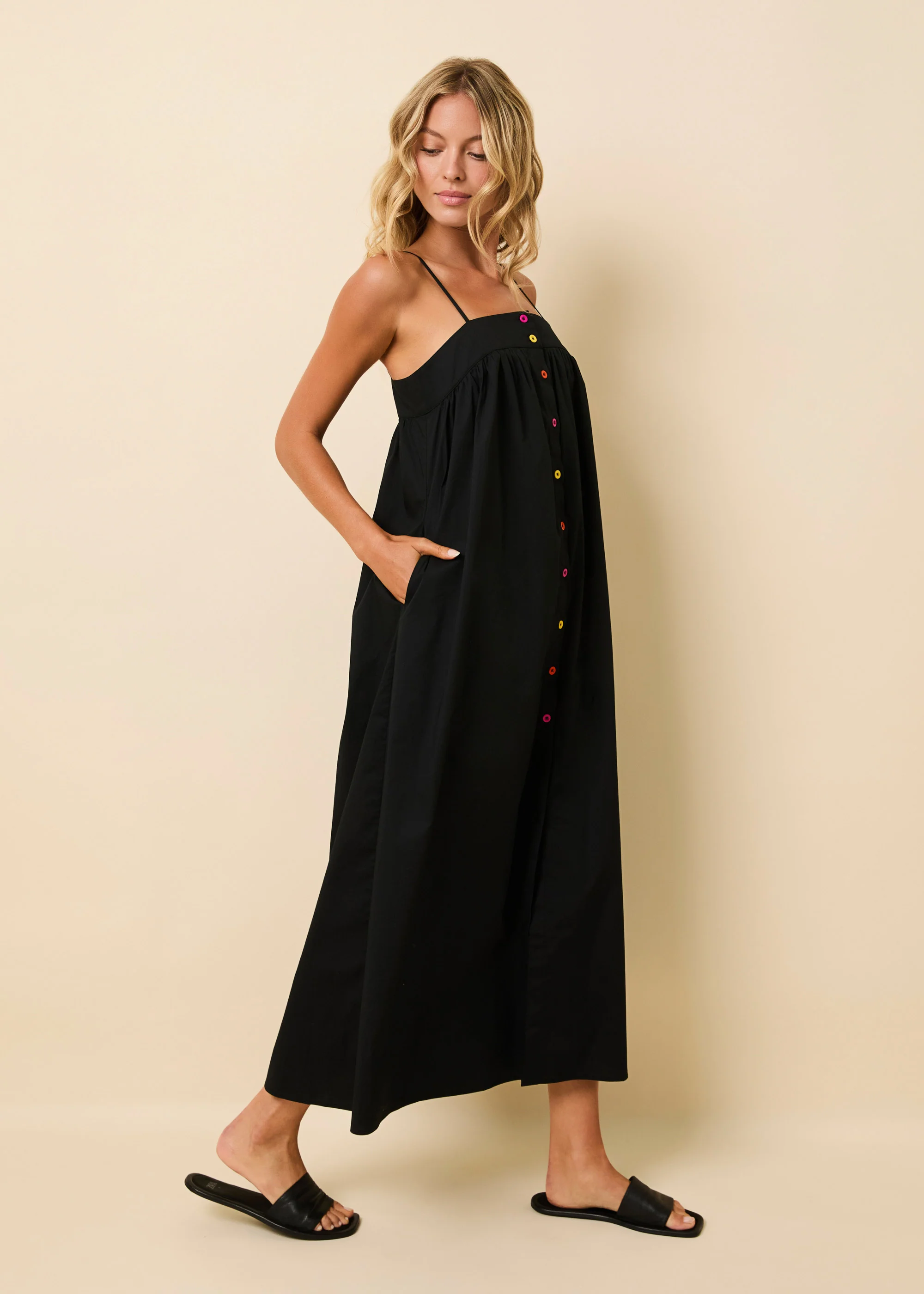 Frances Dress Poplin Noir - Image 3