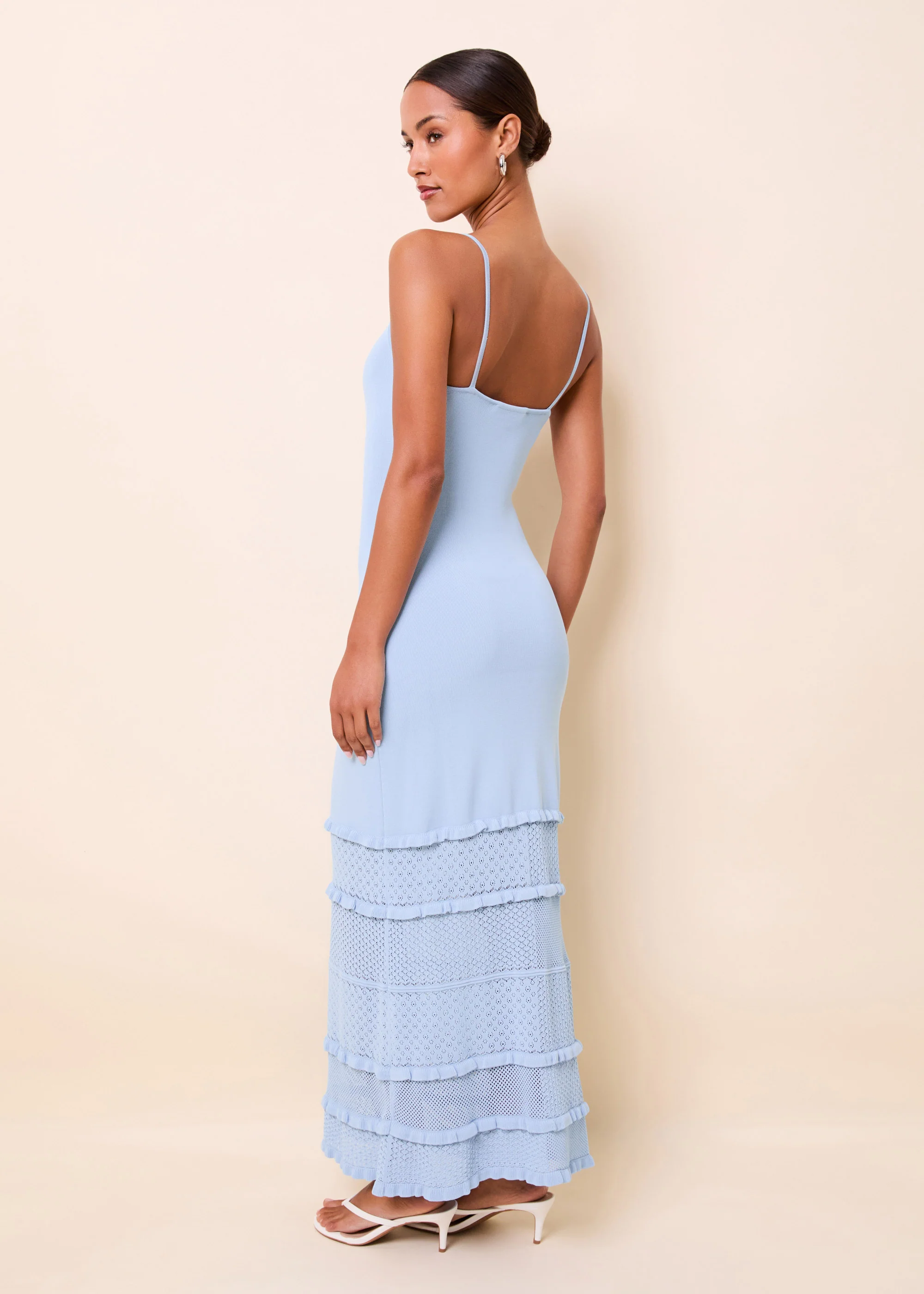 Gabrielle Dress Patchwork Pointelle Seabreeze - Image 2