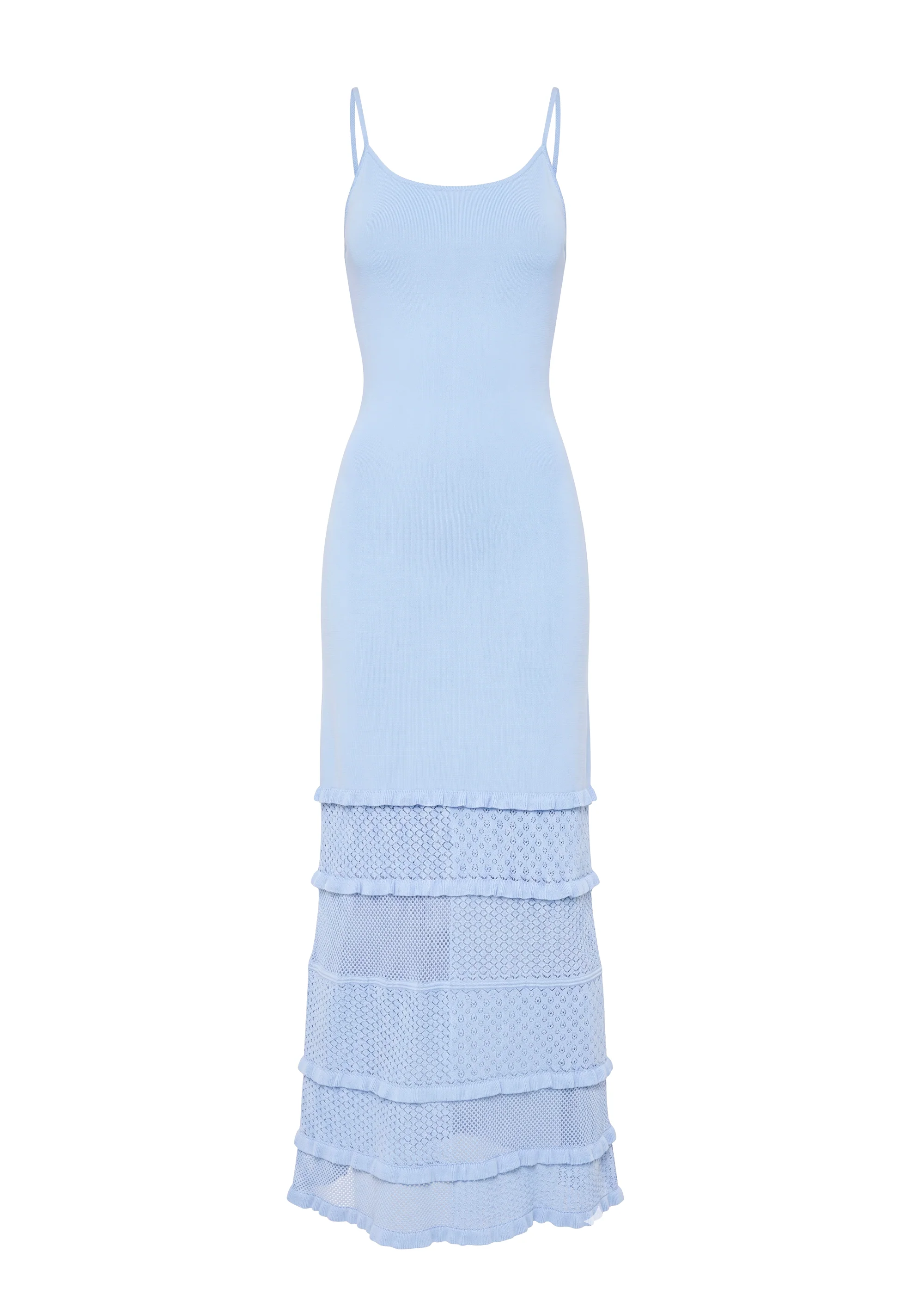 Gabrielle Dress Patchwork Pointelle Seabreeze - Image 5