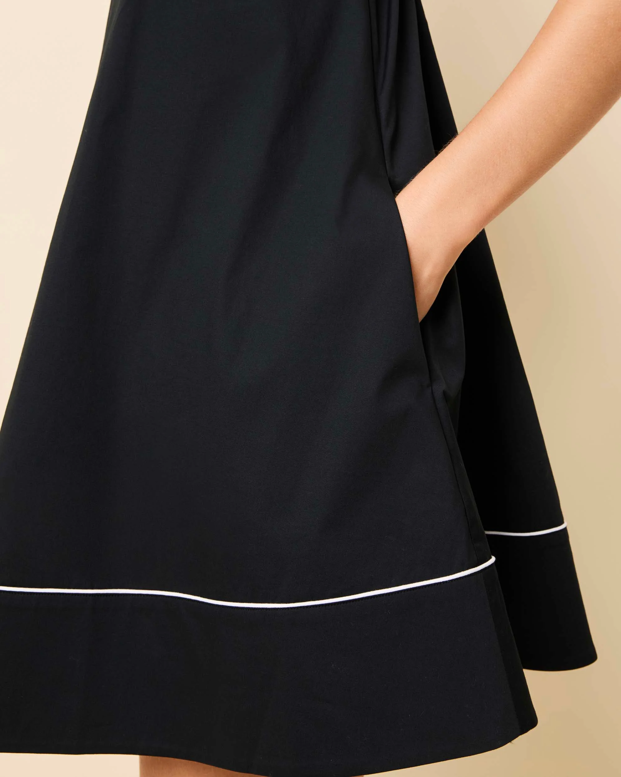 Grace Mini Dress Poplin Noir / Brule - Image 4