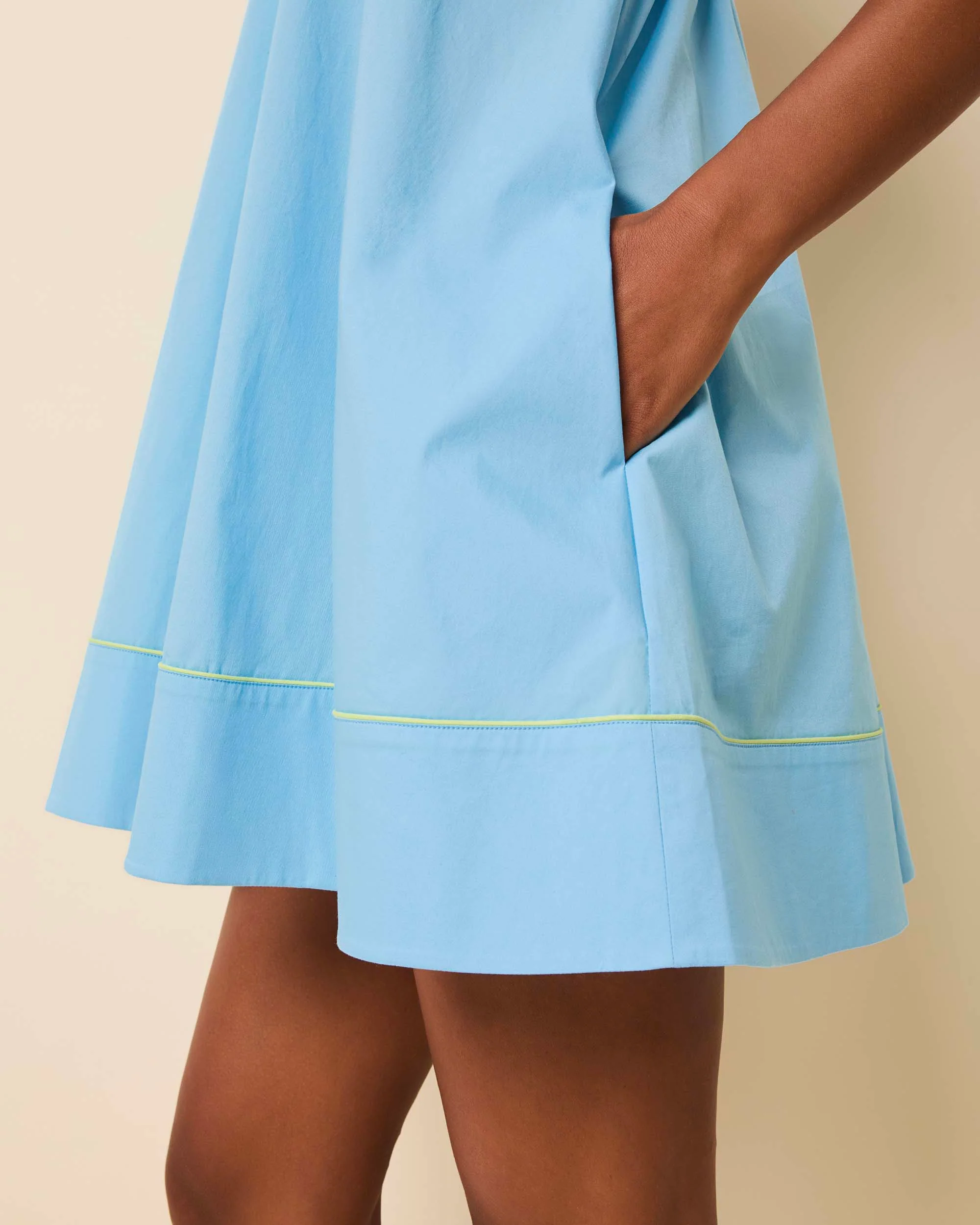 Grace Mini Dress Poplin Ocean Mist / Sour Apple - Image 4