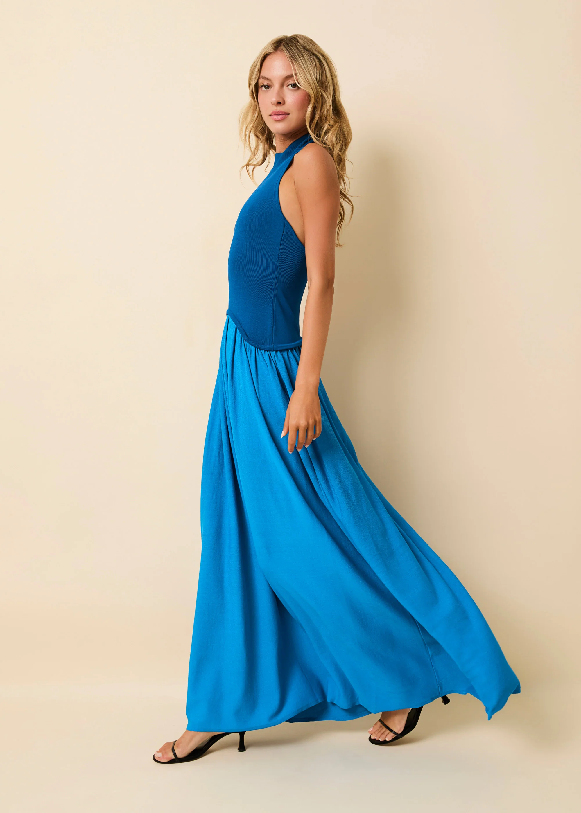 Halter Soglio Dress Cosmic Blue - Image 3
