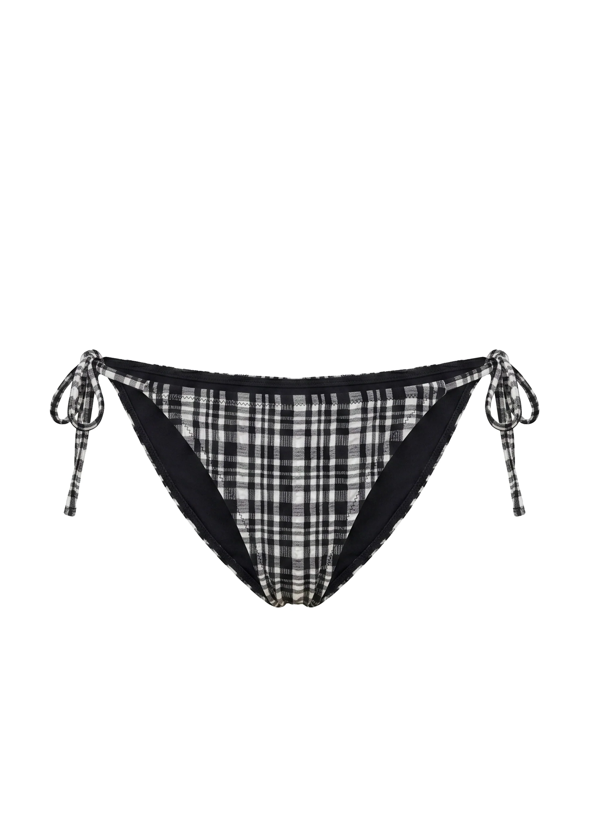 Iris Bikini Bottom Puckered Plaid Noir - Image 5