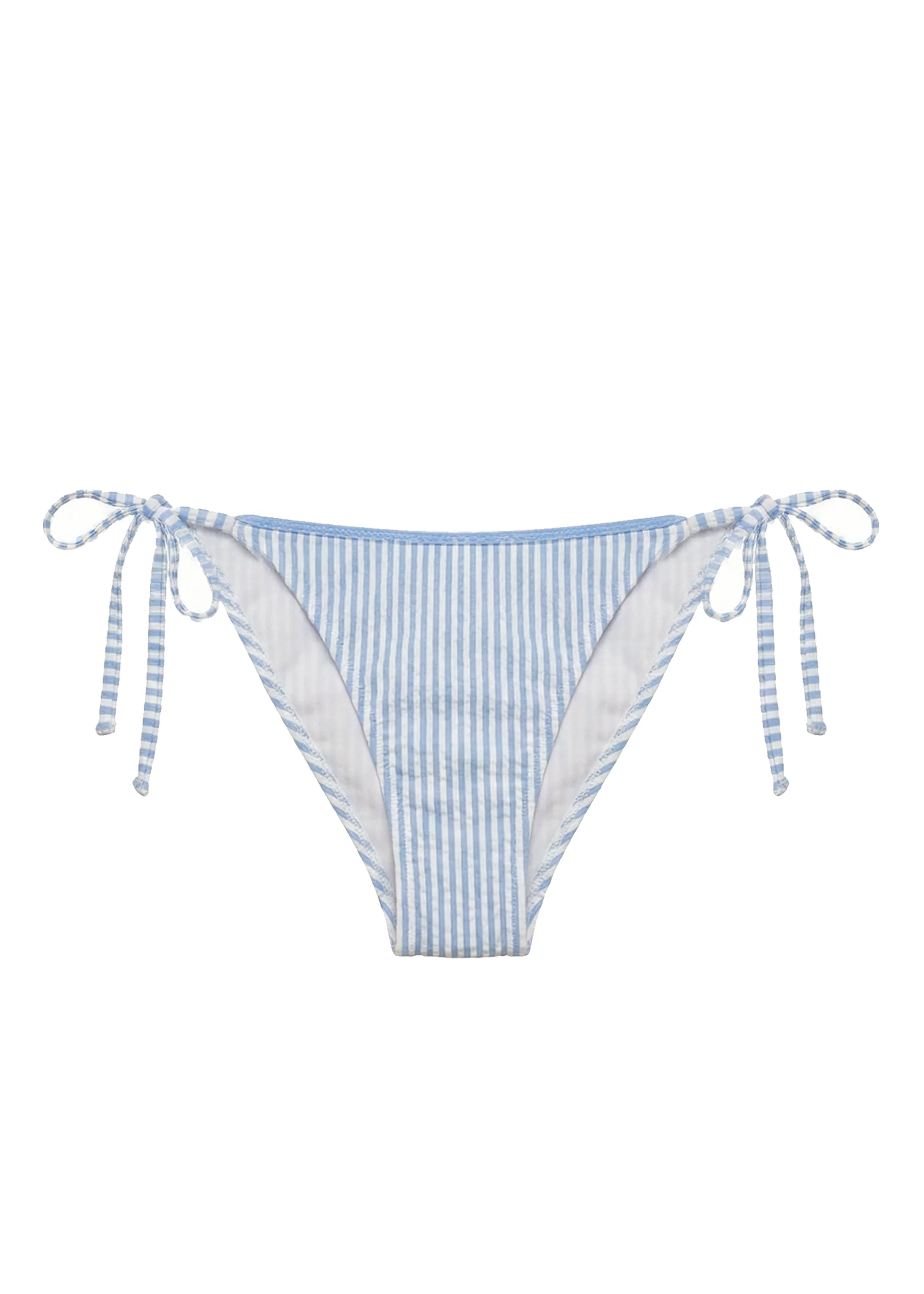 Iris Bikini Bottom Seersucker Blue Lagoon / Brule Stripe - Image 5