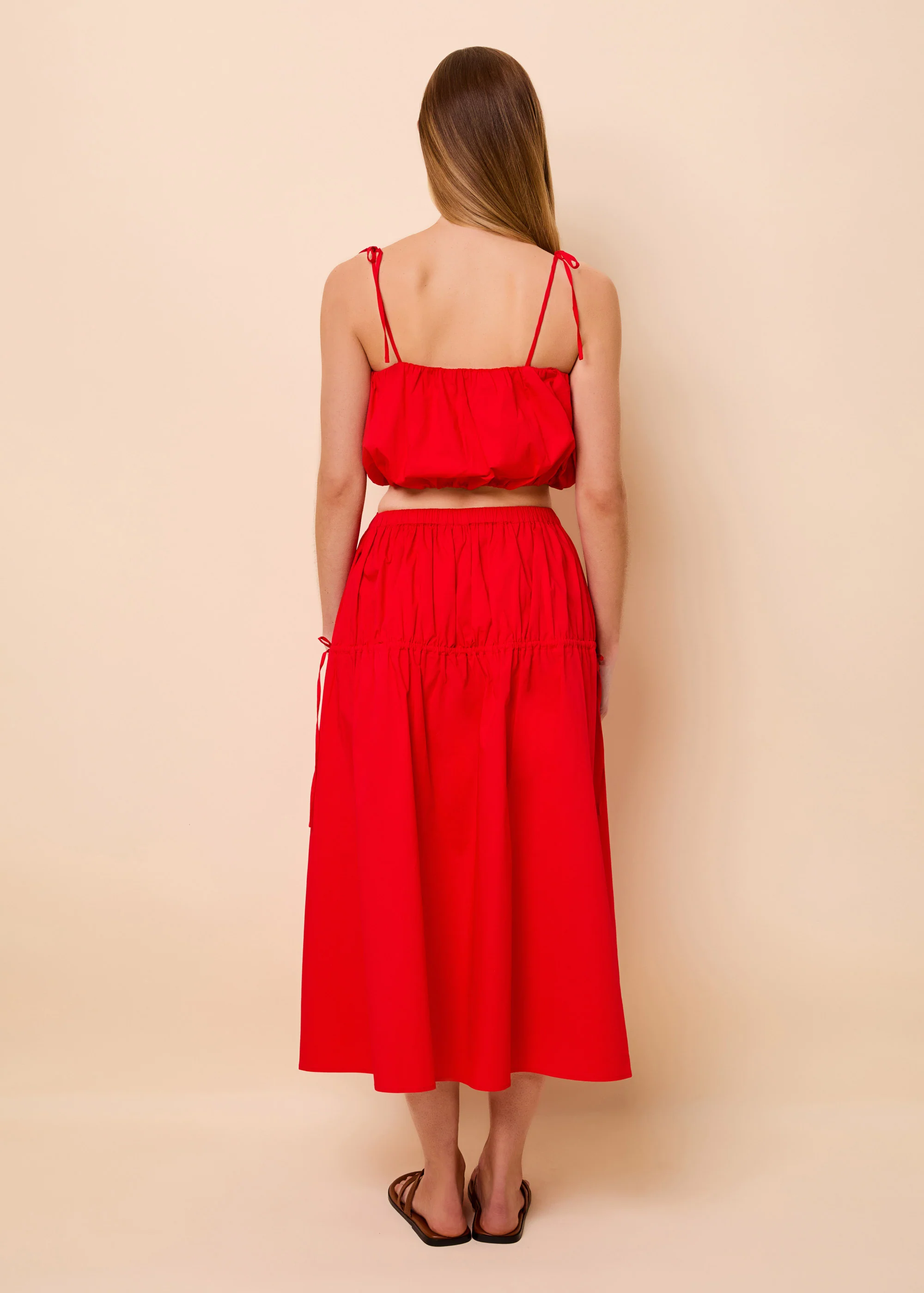 Ivy Skirt Poplin Lipstick Red - Image 3