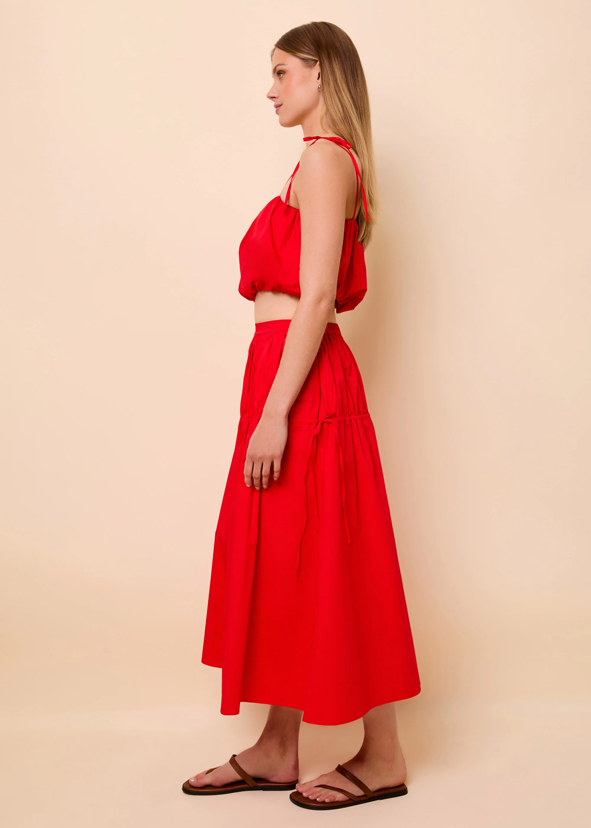 Ivy Skirt Poplin Lipstick Red - Image 4