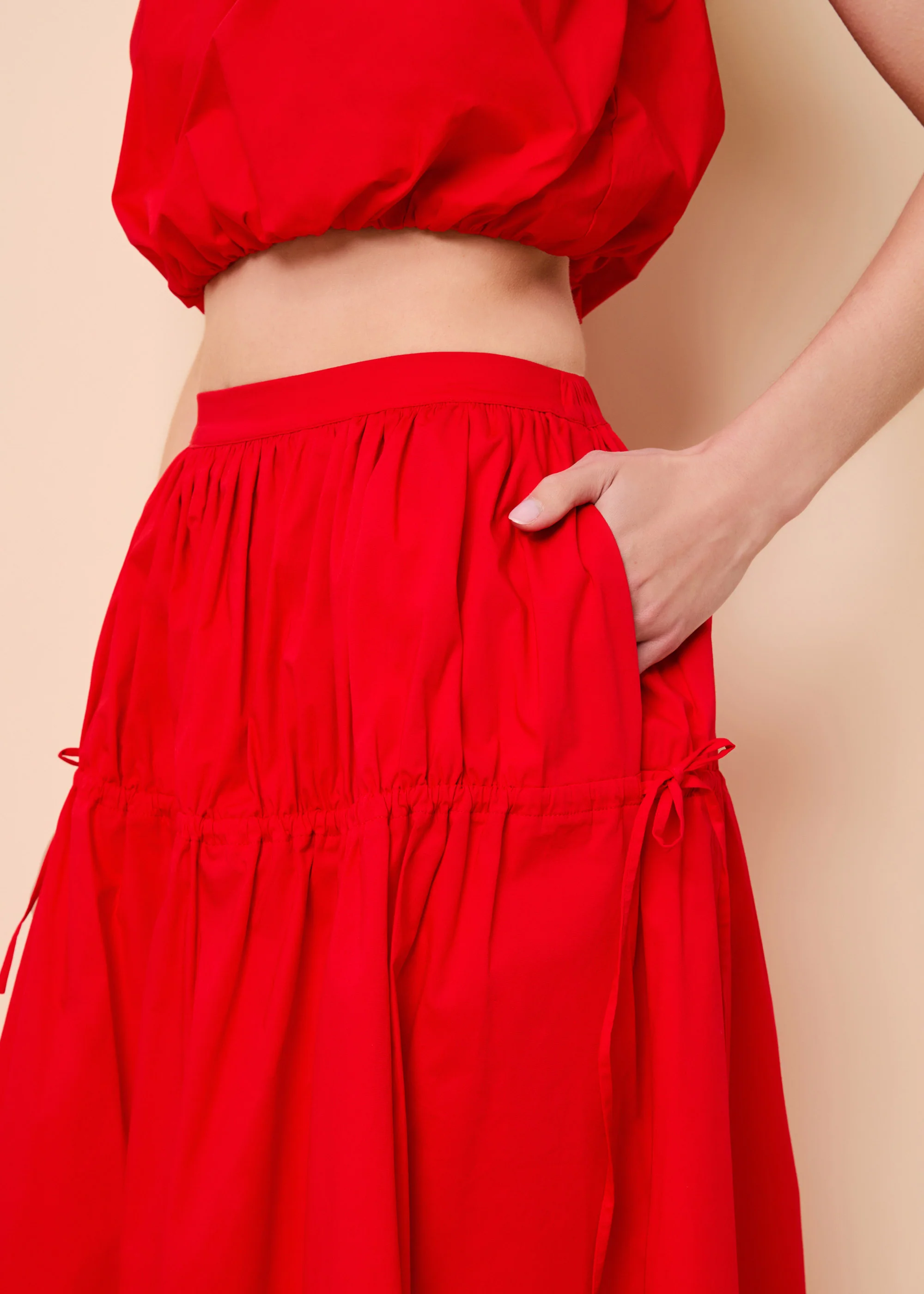 Ivy Skirt Poplin Lipstick Red - Image 5