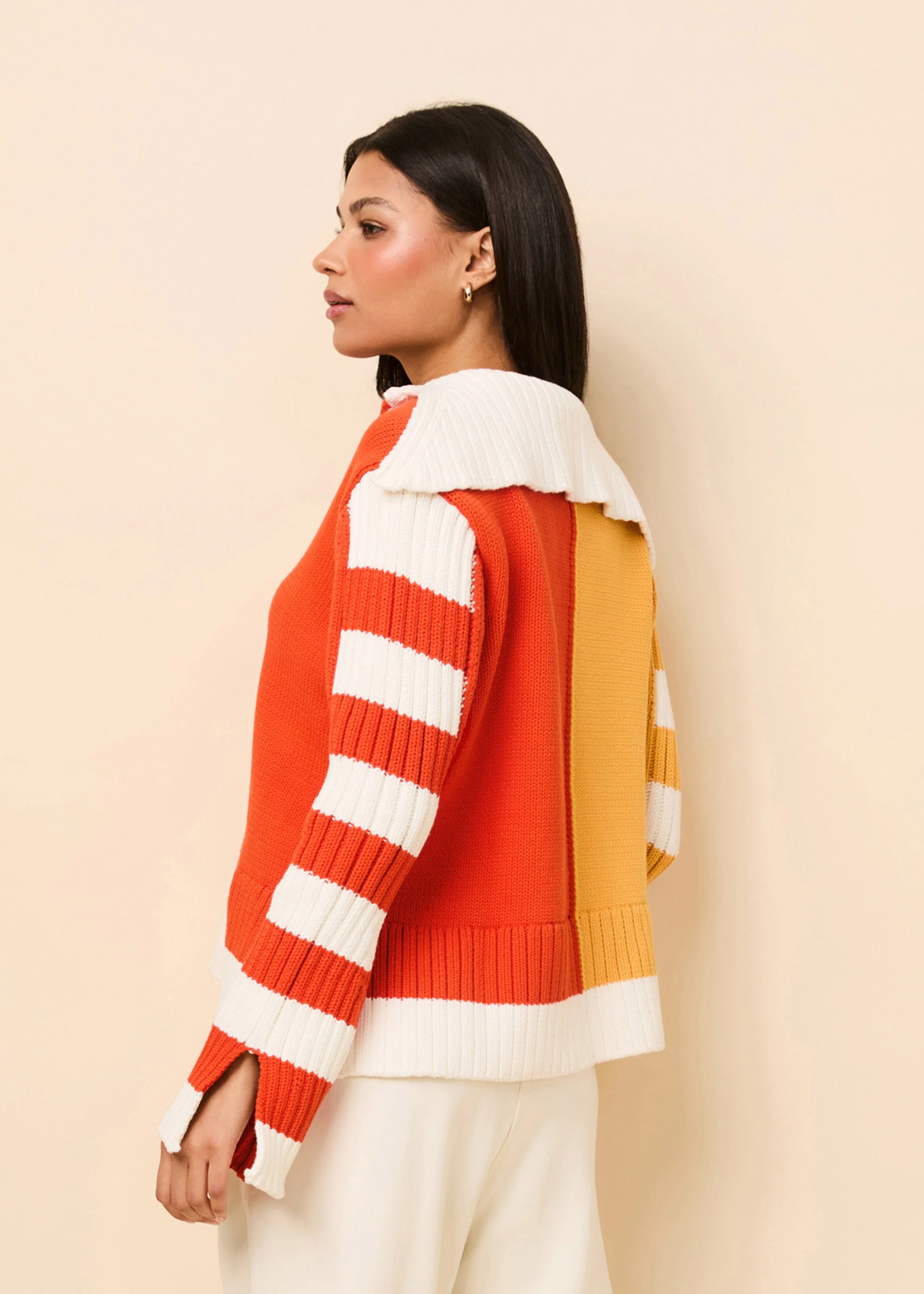Jack Sweater Colorblock Pineapple / Habanero - Image 4
