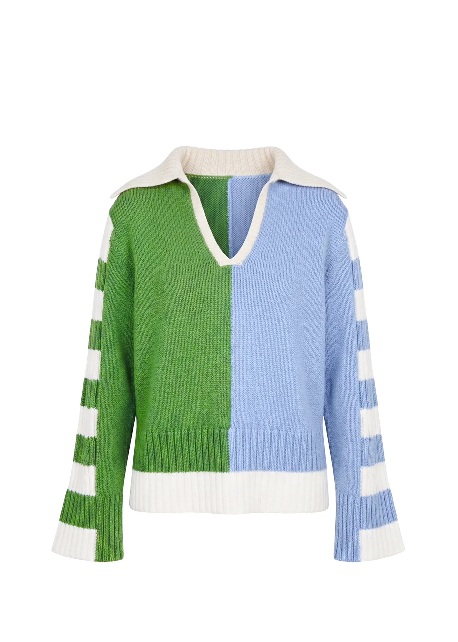 Jack Sweater Colorblock Turtle Green / Blue Lagoon - Image 5