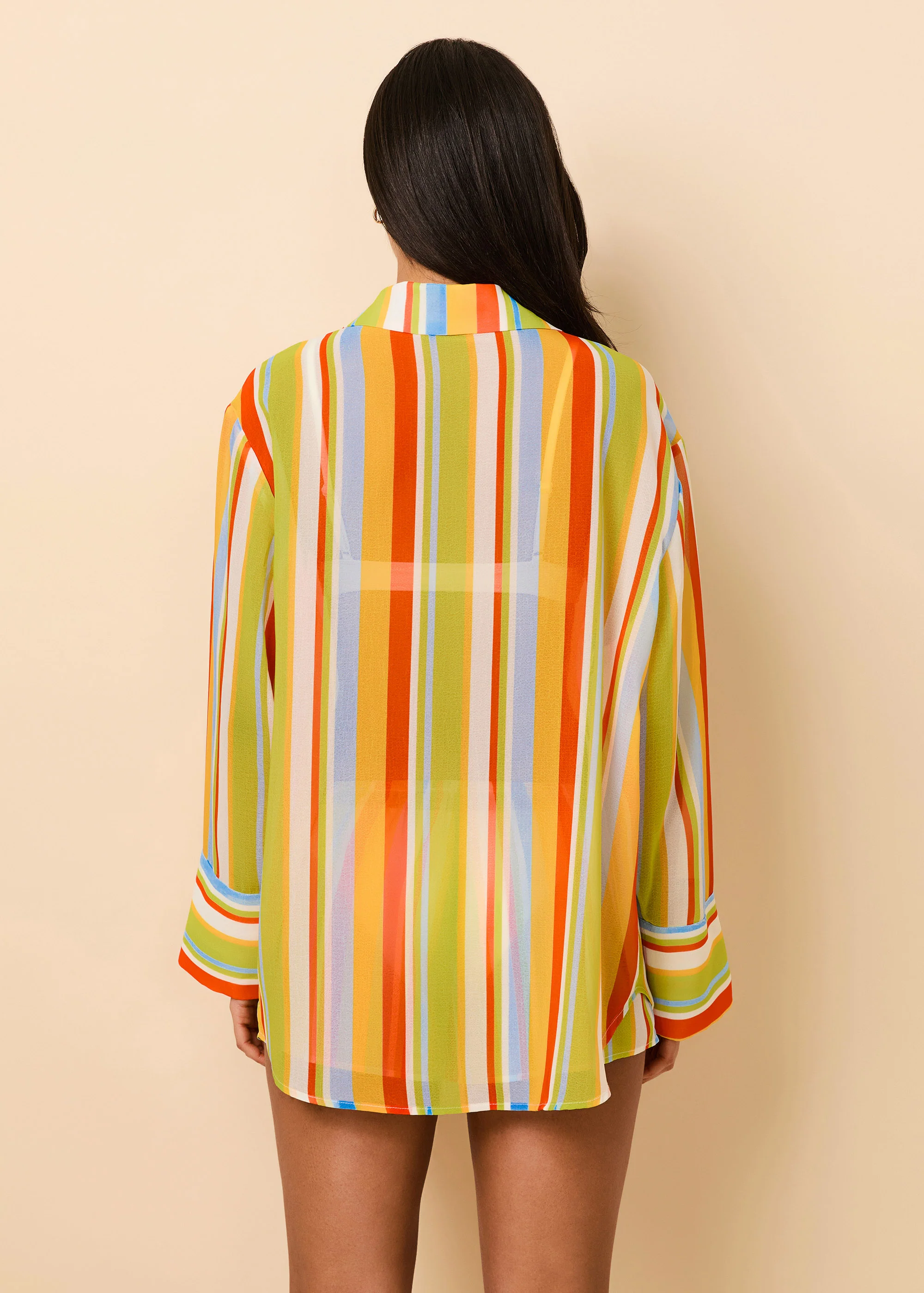 Jaclyn Tunic Crinkle Sheer St. Barths Stripe - Image 3