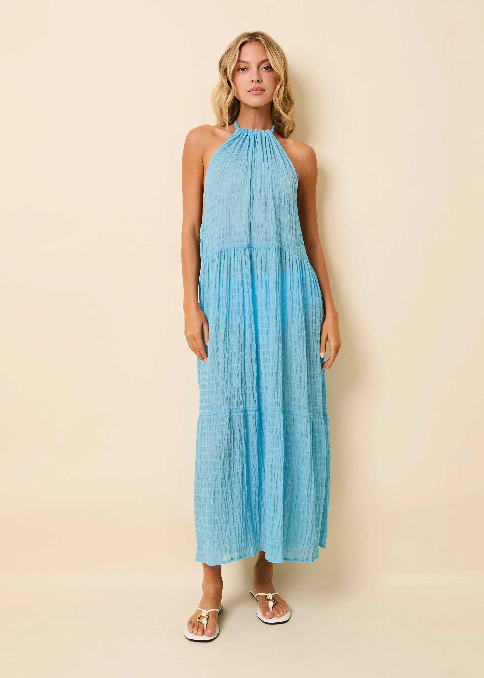 Kai Dress Smocked Ocean Mist - Image 2