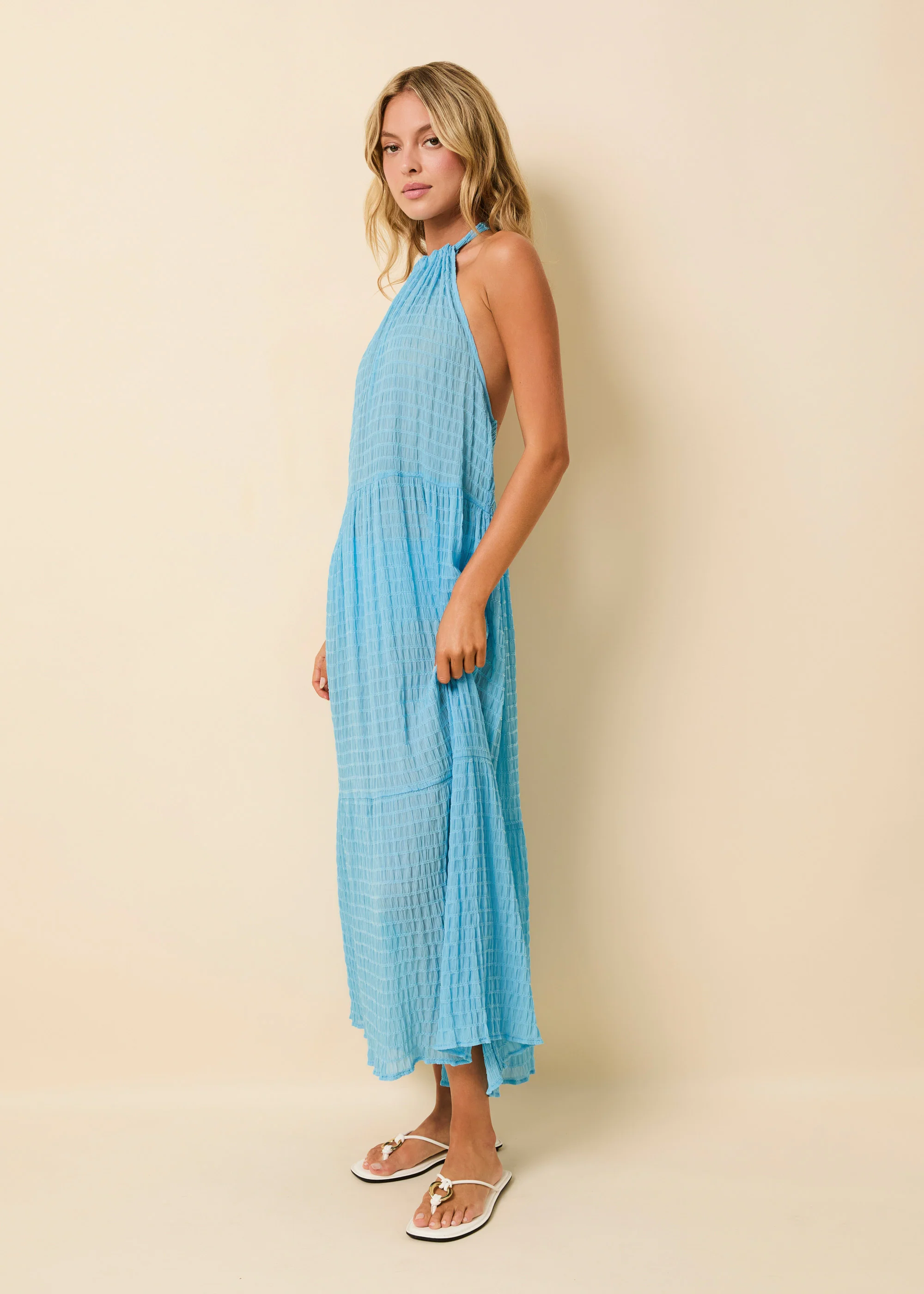 Kai Dress Smocked Ocean Mist - Image 4