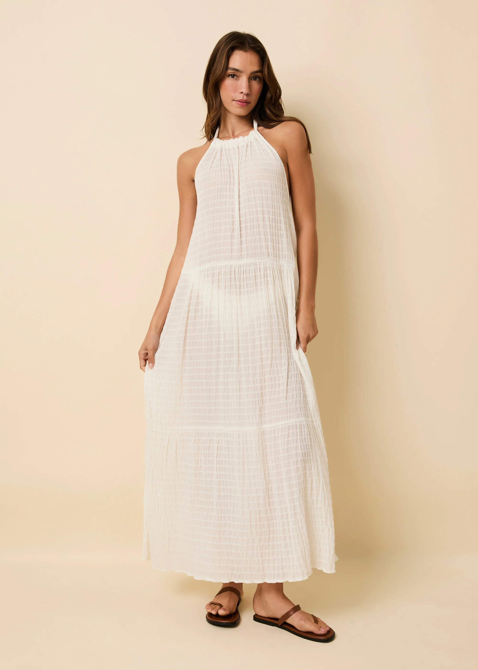 Kai Dress Smocked Optic White - Image 2