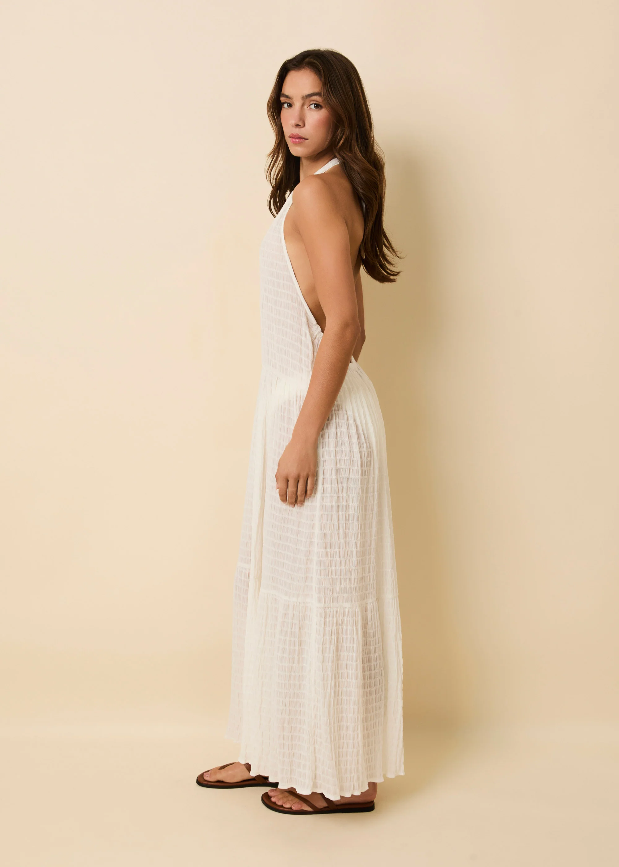 Kai Dress Smocked Optic White - Image 3