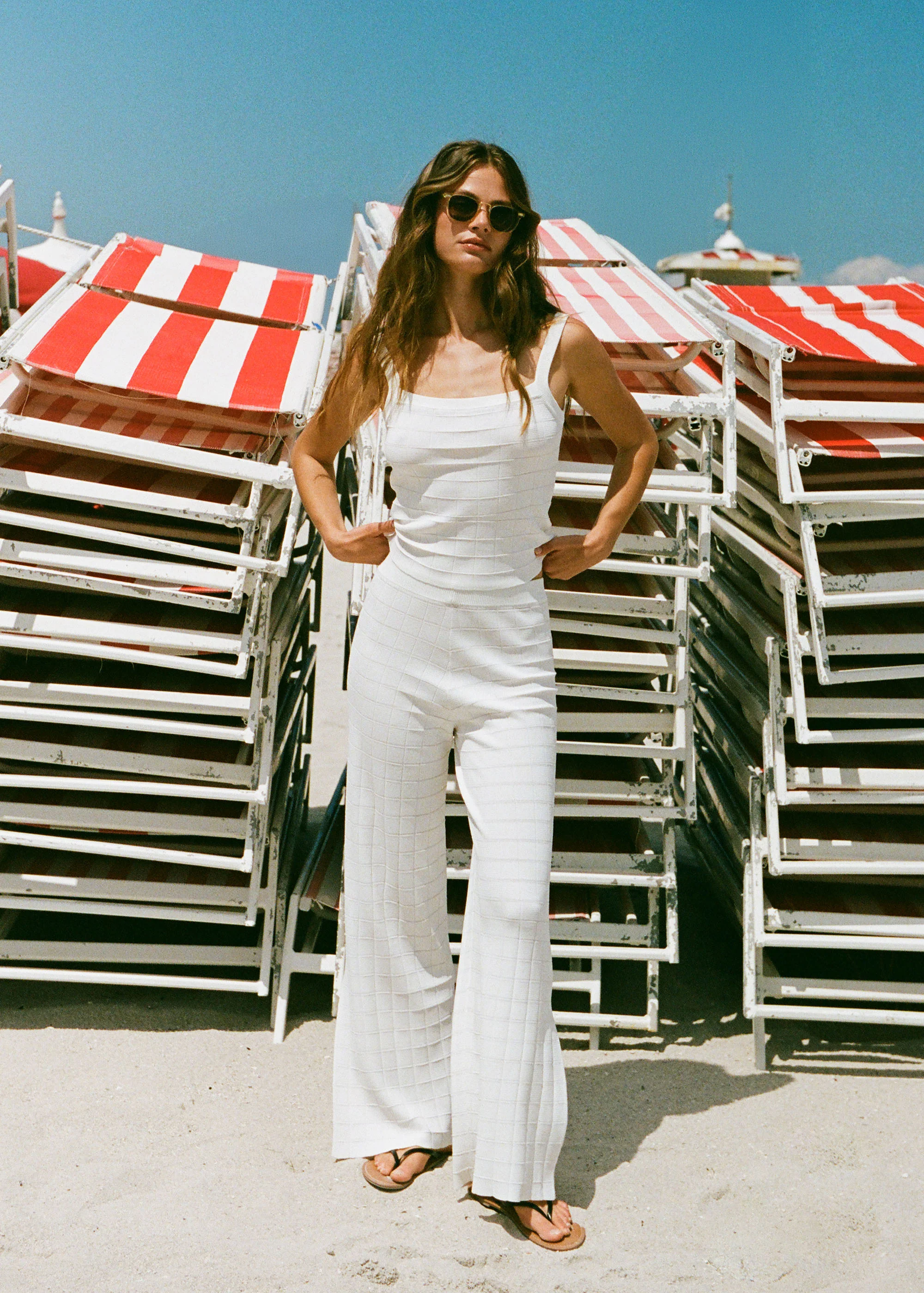 Logan Pant Grid Knit Optic White - Image 2