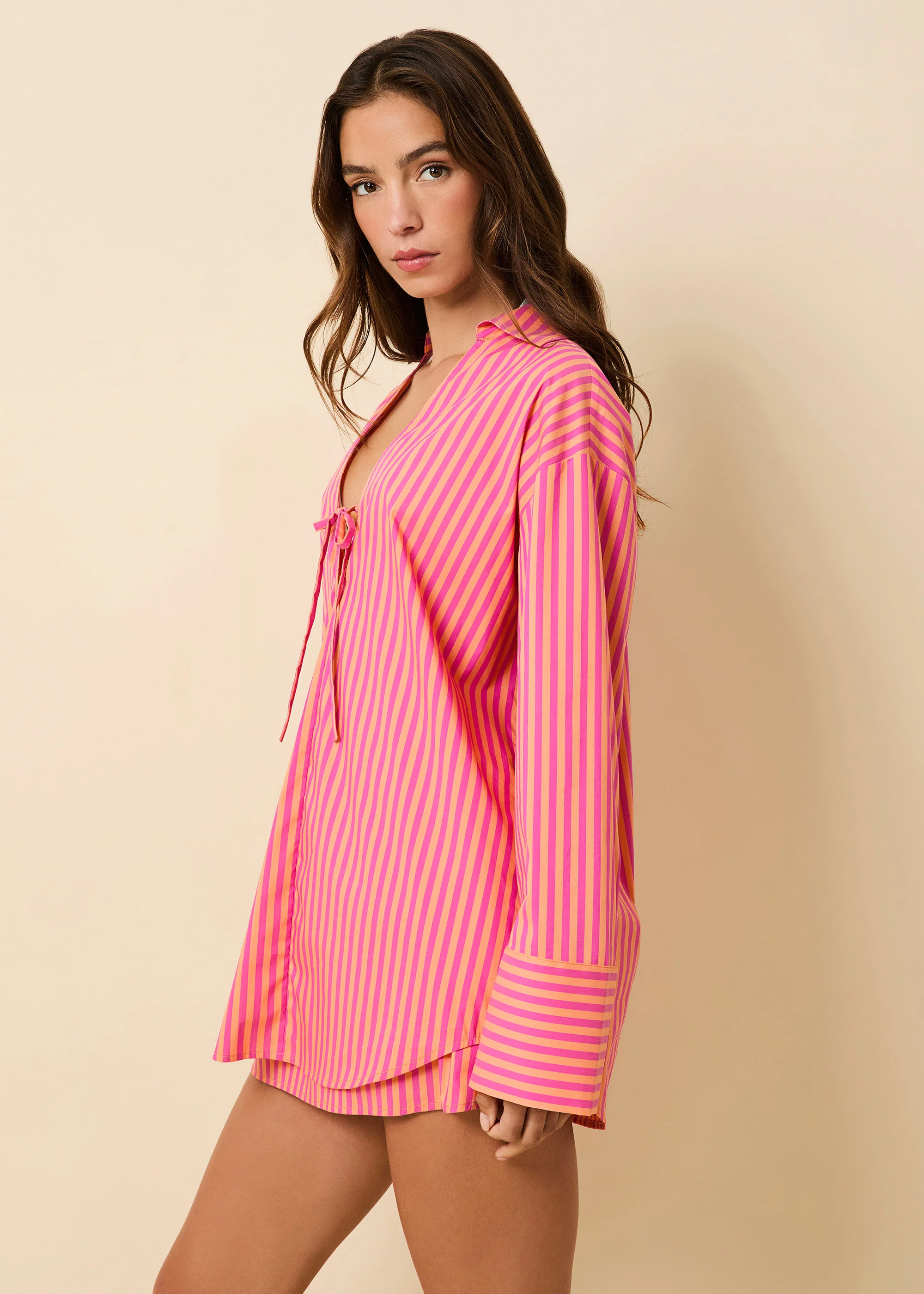 Livia Tunic Orange Soda / Paradise Pink Stripe - Image 2