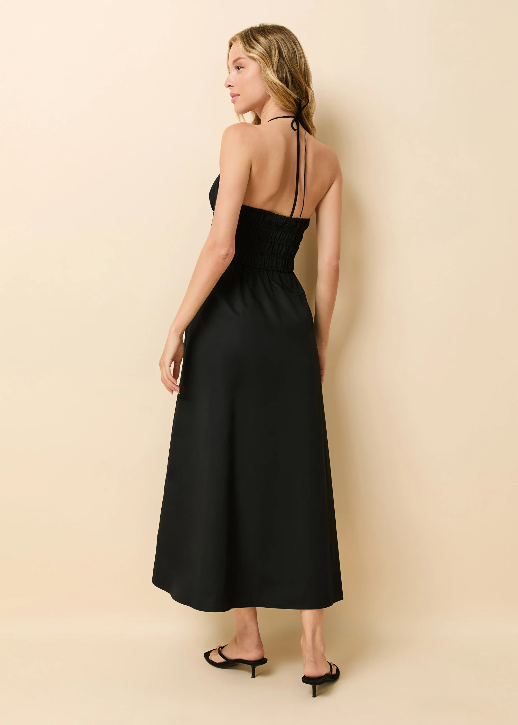 Lolita Halter Dress Poplin Noir - Image 2