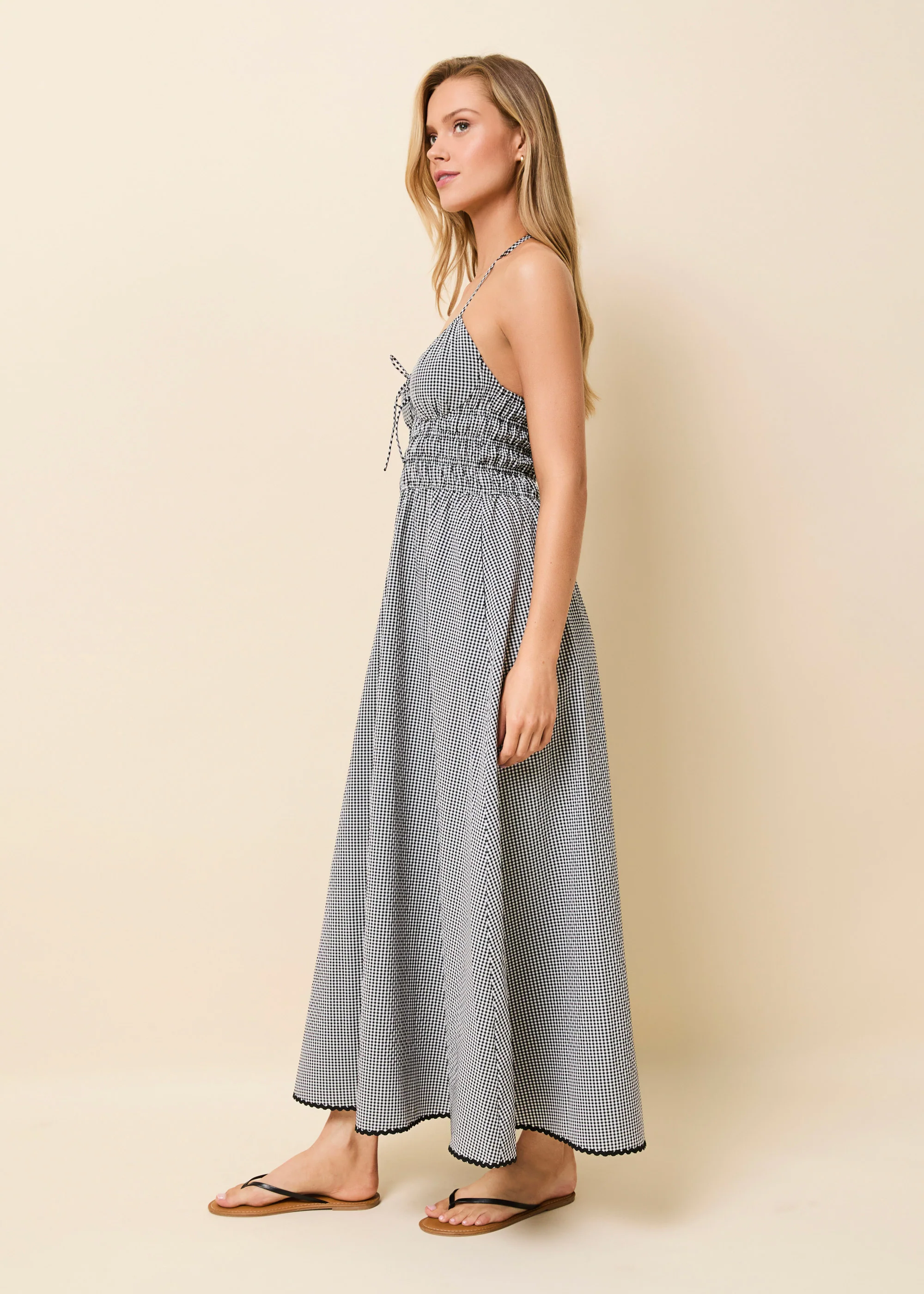 Lolita Halter Dress Seersucker Noir Gingham - Image 4