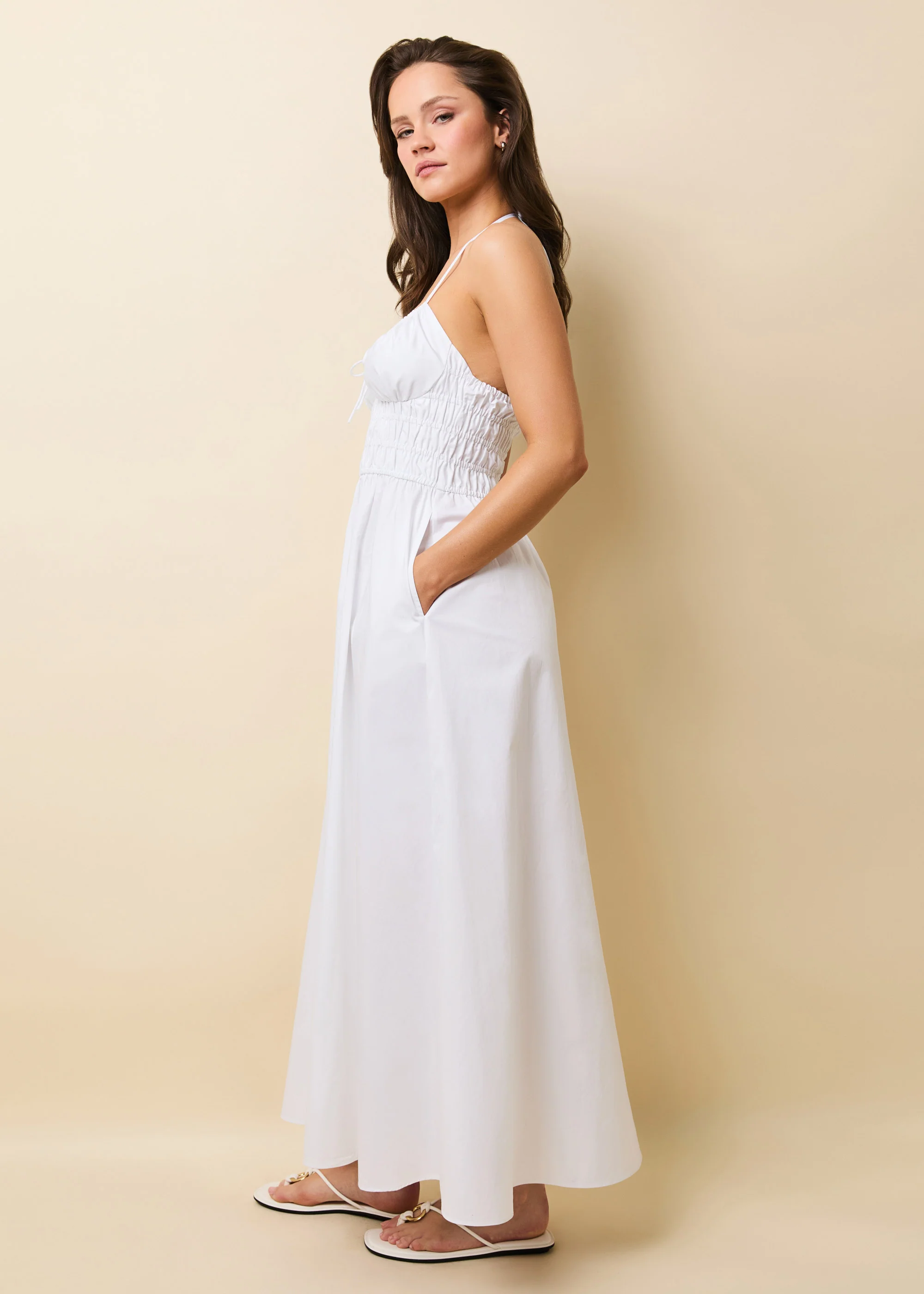 Lolita Halter Dress Poplin Optic White - Image 3