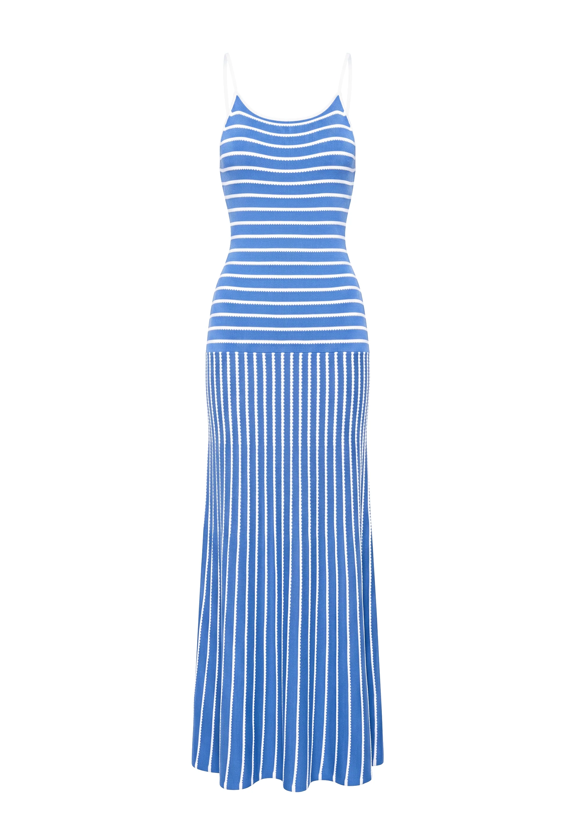 Lottie Dress Tucked Stripe Marina Blue - Image 6