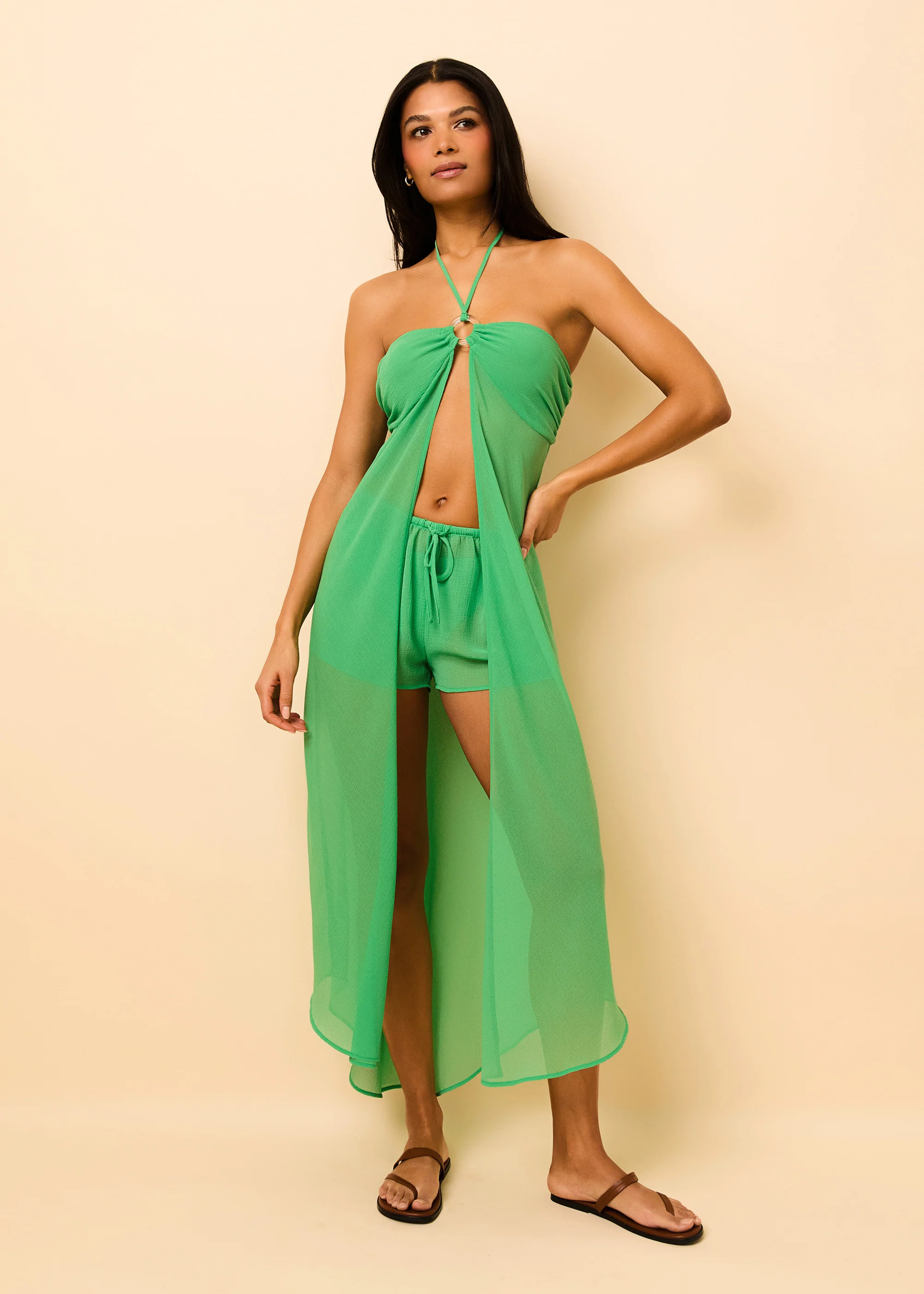 Maggie Top Crinkle Sheer Turtle Green - Image 5