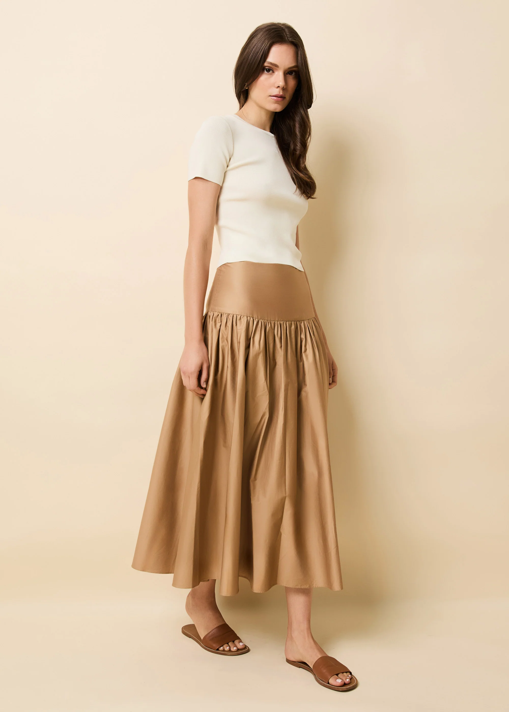 Magnolia Skirt Poplin Camel - Image 3