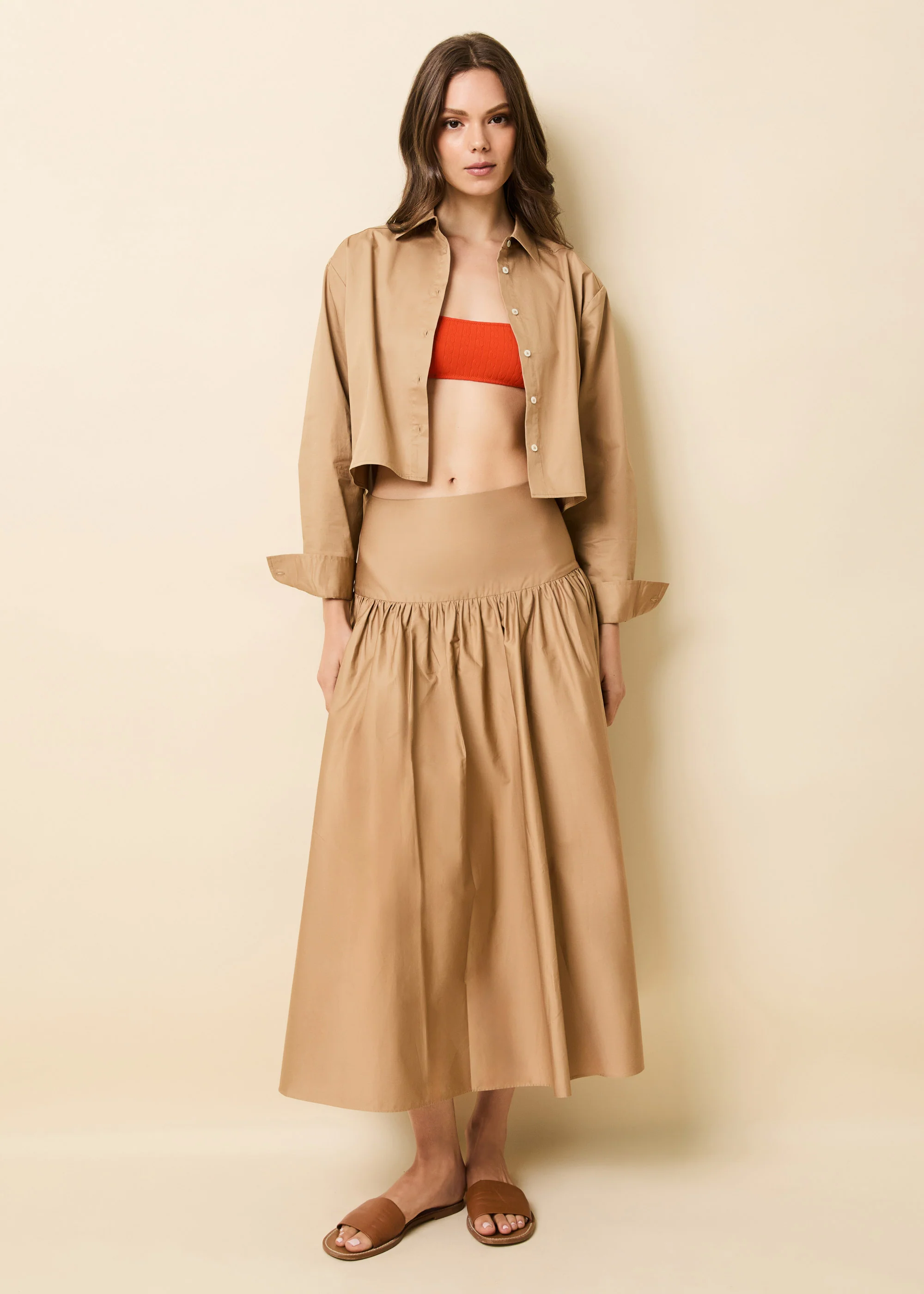 Magnolia Skirt Poplin Camel - Image 4